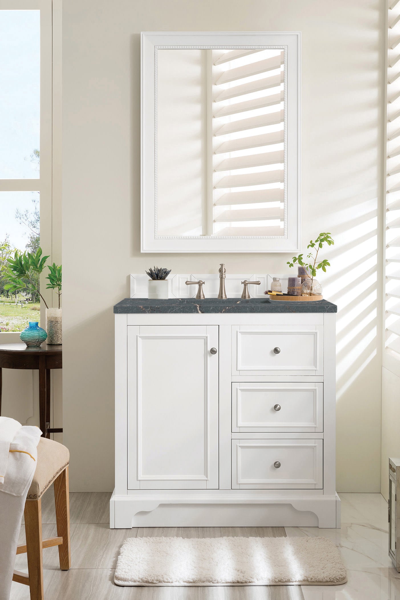 James Martin De Soto 36" Single Vanity in Bright White with 3cm Countertop