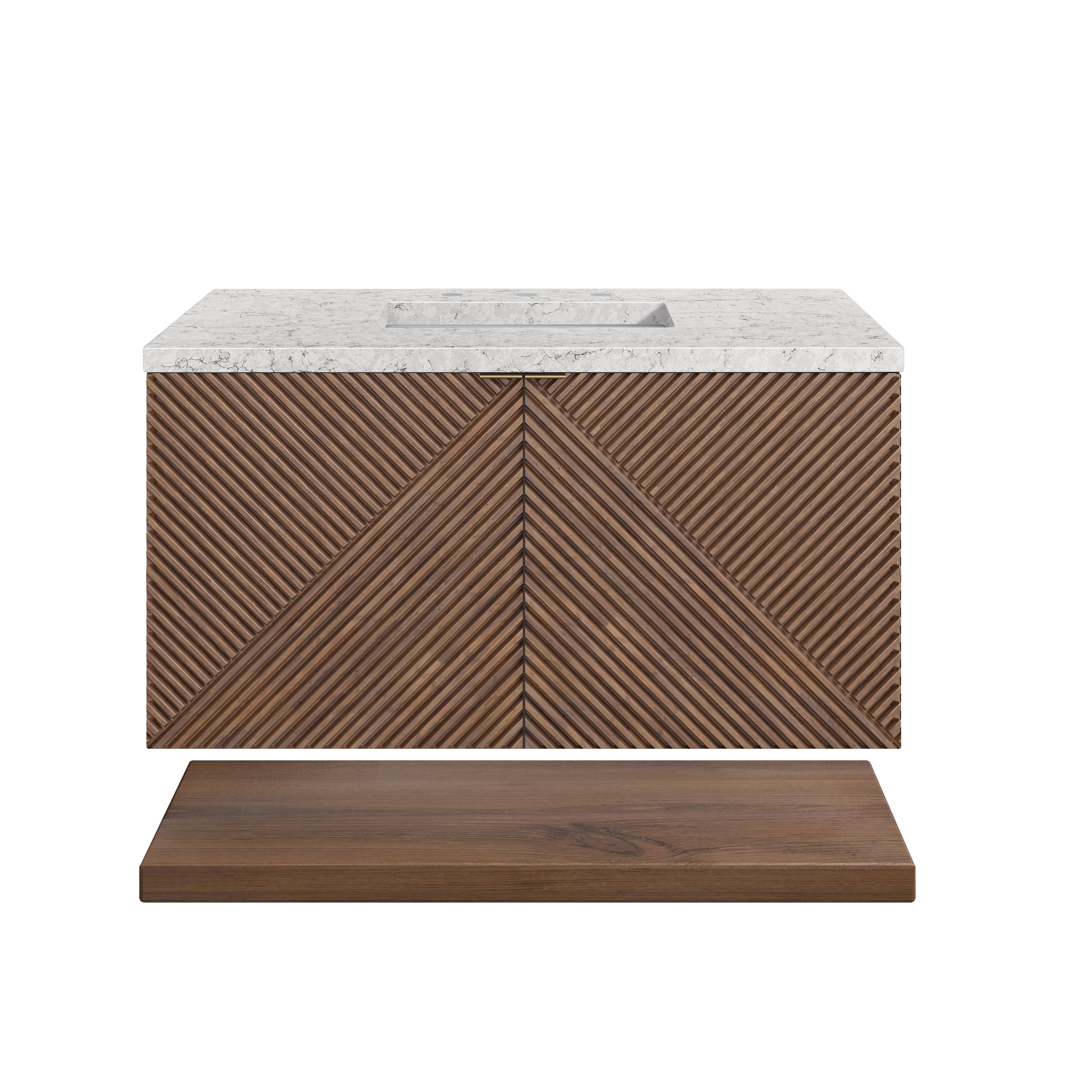 James Martin Marcello 36" Single Vanity in Chestnut with 3cm Countertop