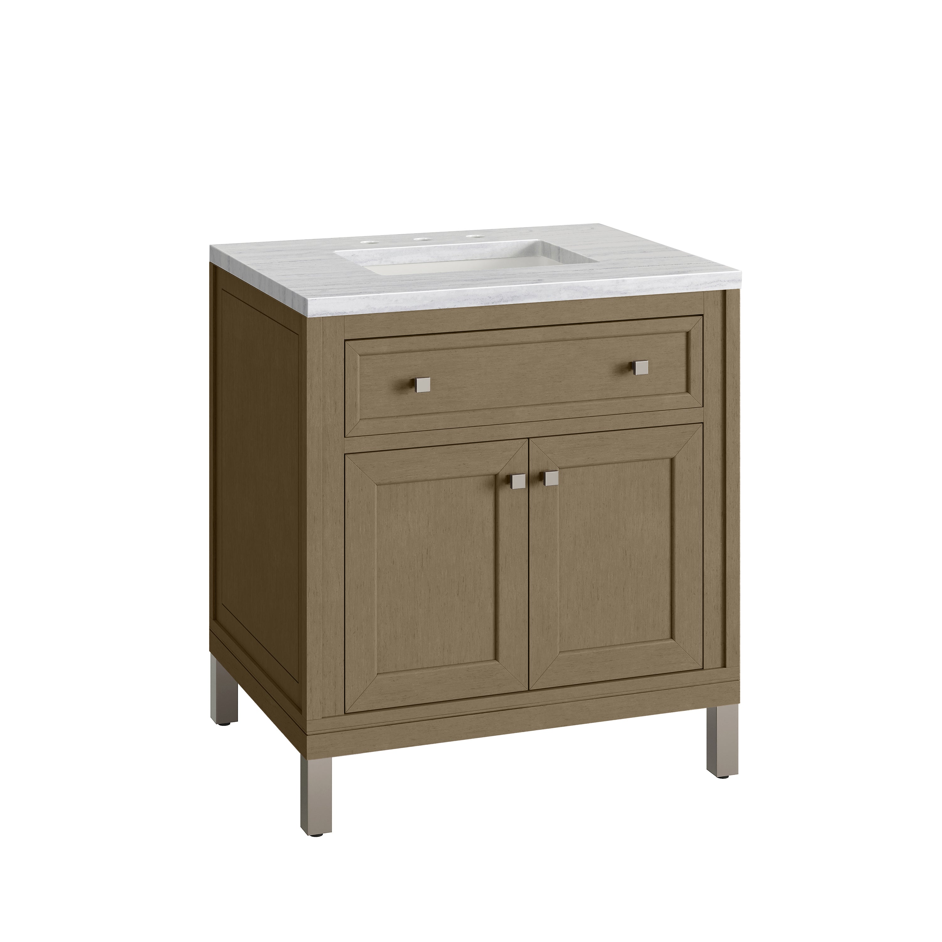 James Martin Chicago 30" Single Vanity in Walnut Whisper with 3cm Countertop