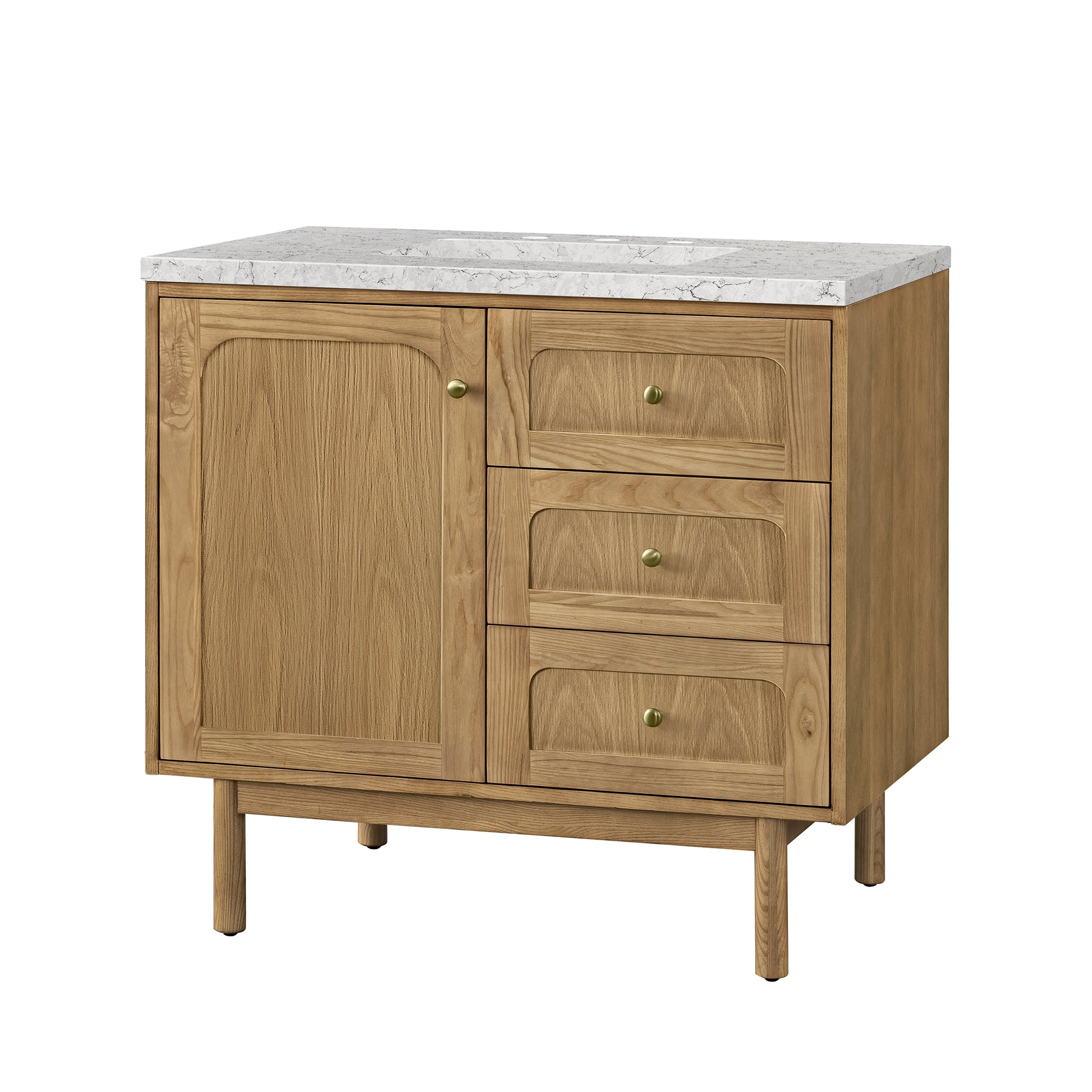 James Martin Laurent 36" Single Vanity in Light Natural Oak with 3cm Countertop
