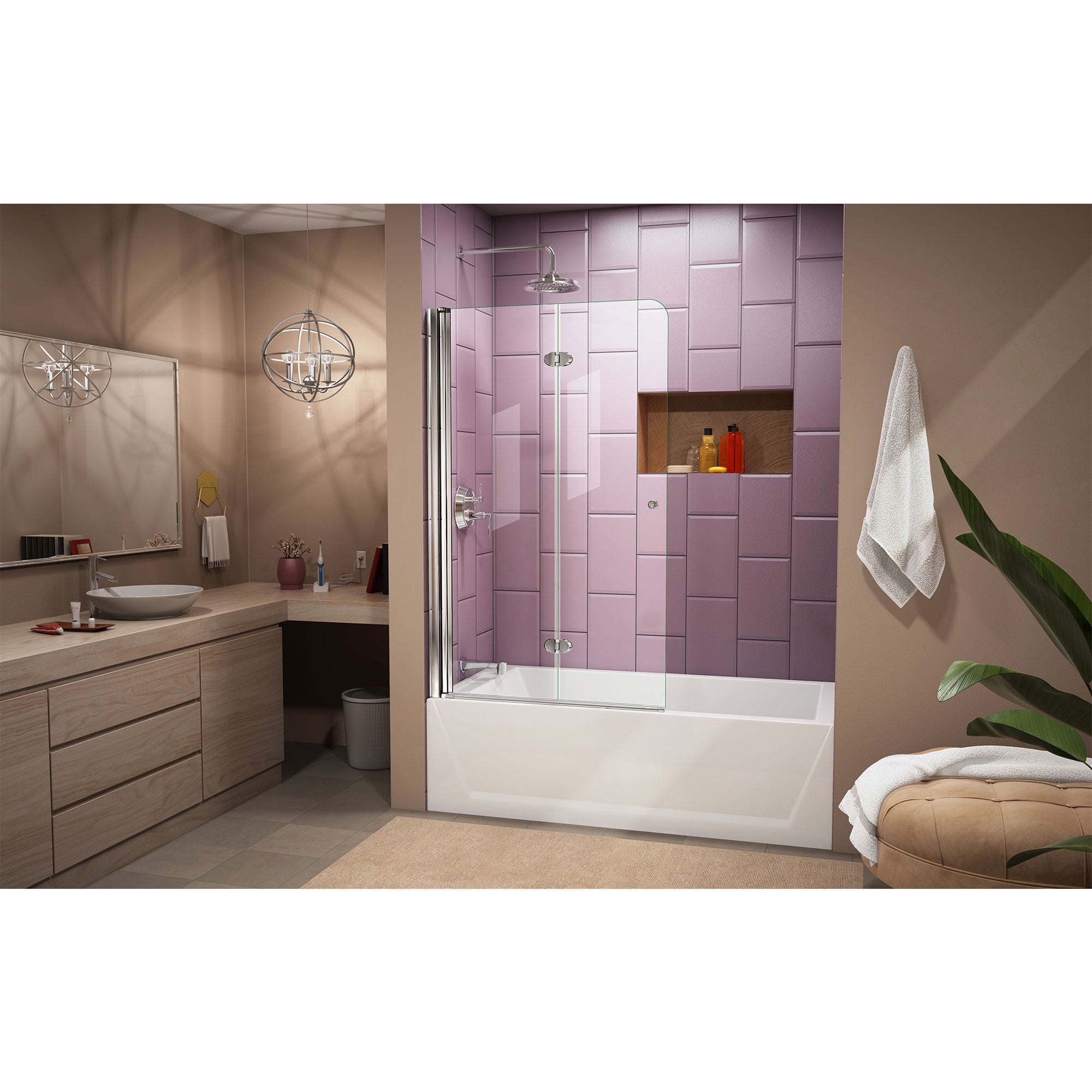 DreamLine Aqua Fold 56-60" W Bi-Fold Tub Door