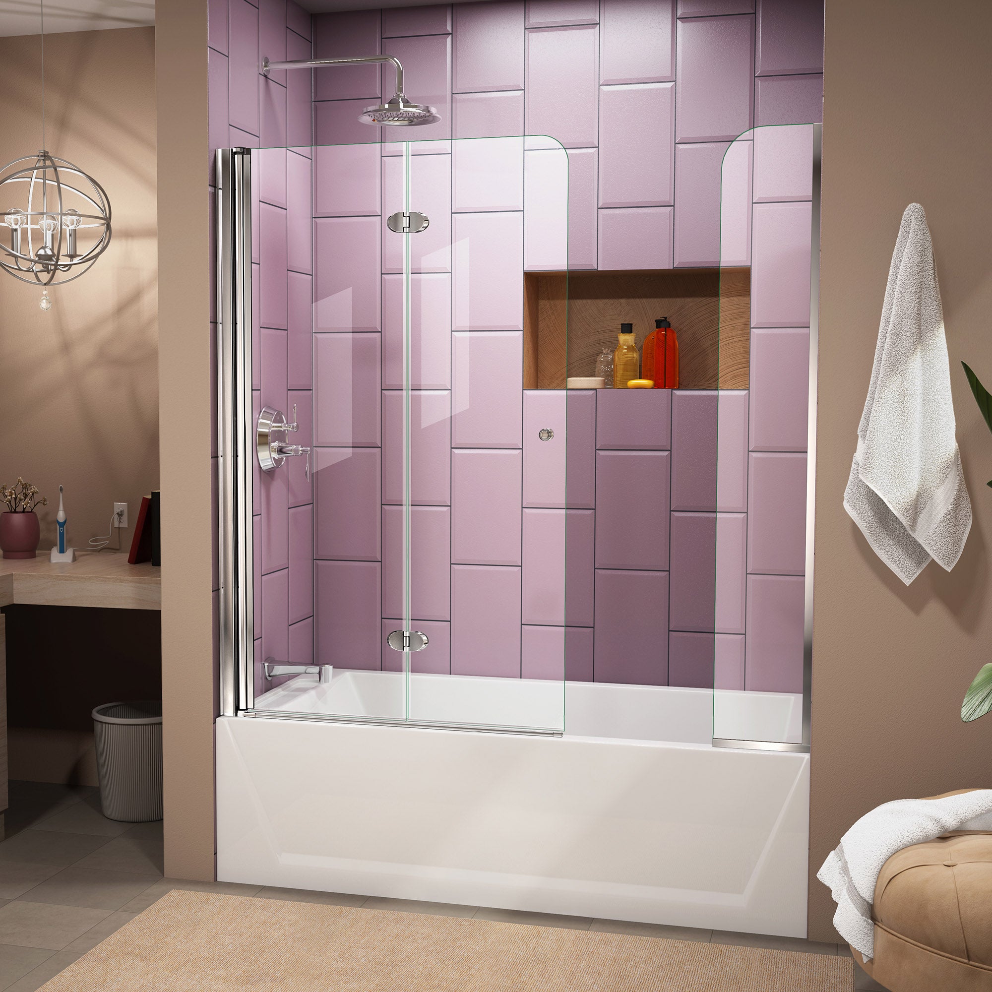 DreamLine Aqua Fold 56-60" W Bi-Fold Tub Door