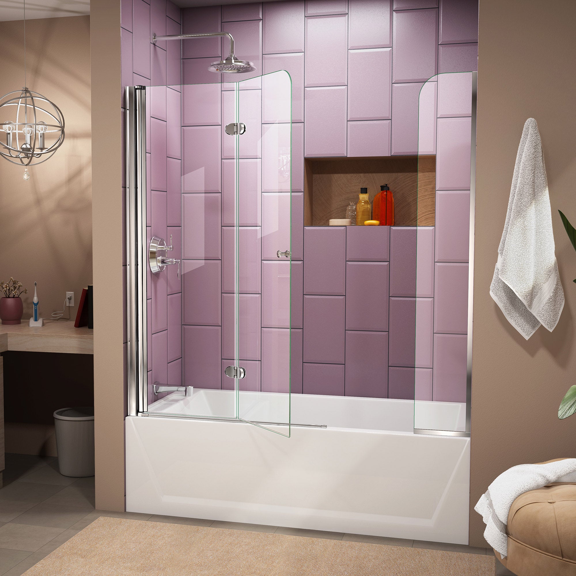 DreamLine Aqua Fold 56-60" W Bi-Fold Tub Door