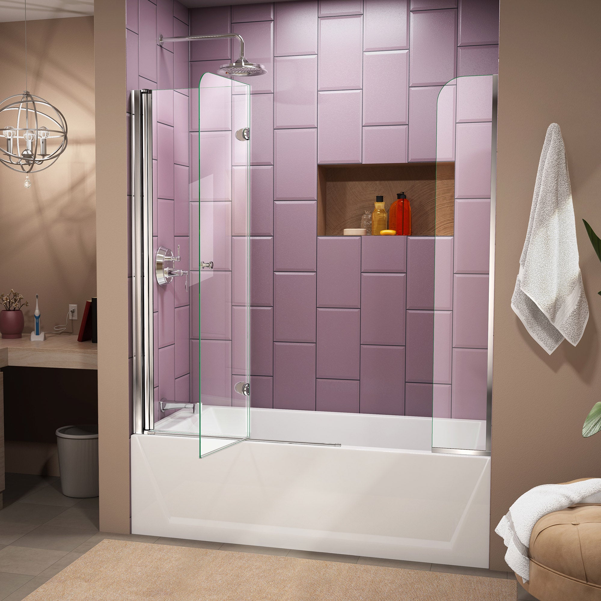 DreamLine Aqua Fold 56-60" W Bi-Fold Tub Door