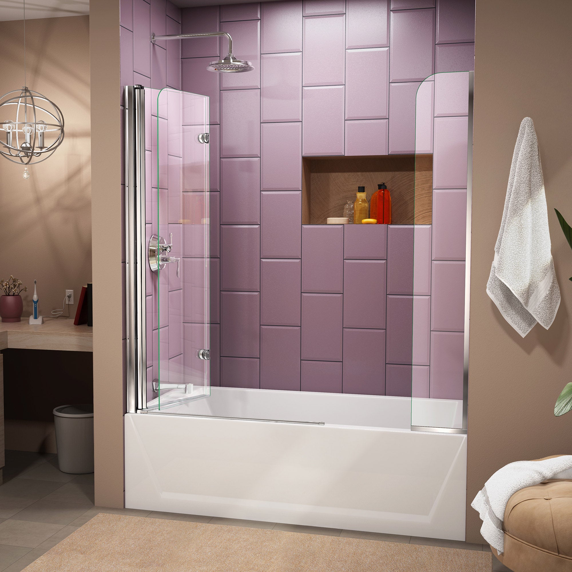 DreamLine Aqua Fold 56-60" W Bi-Fold Tub Door