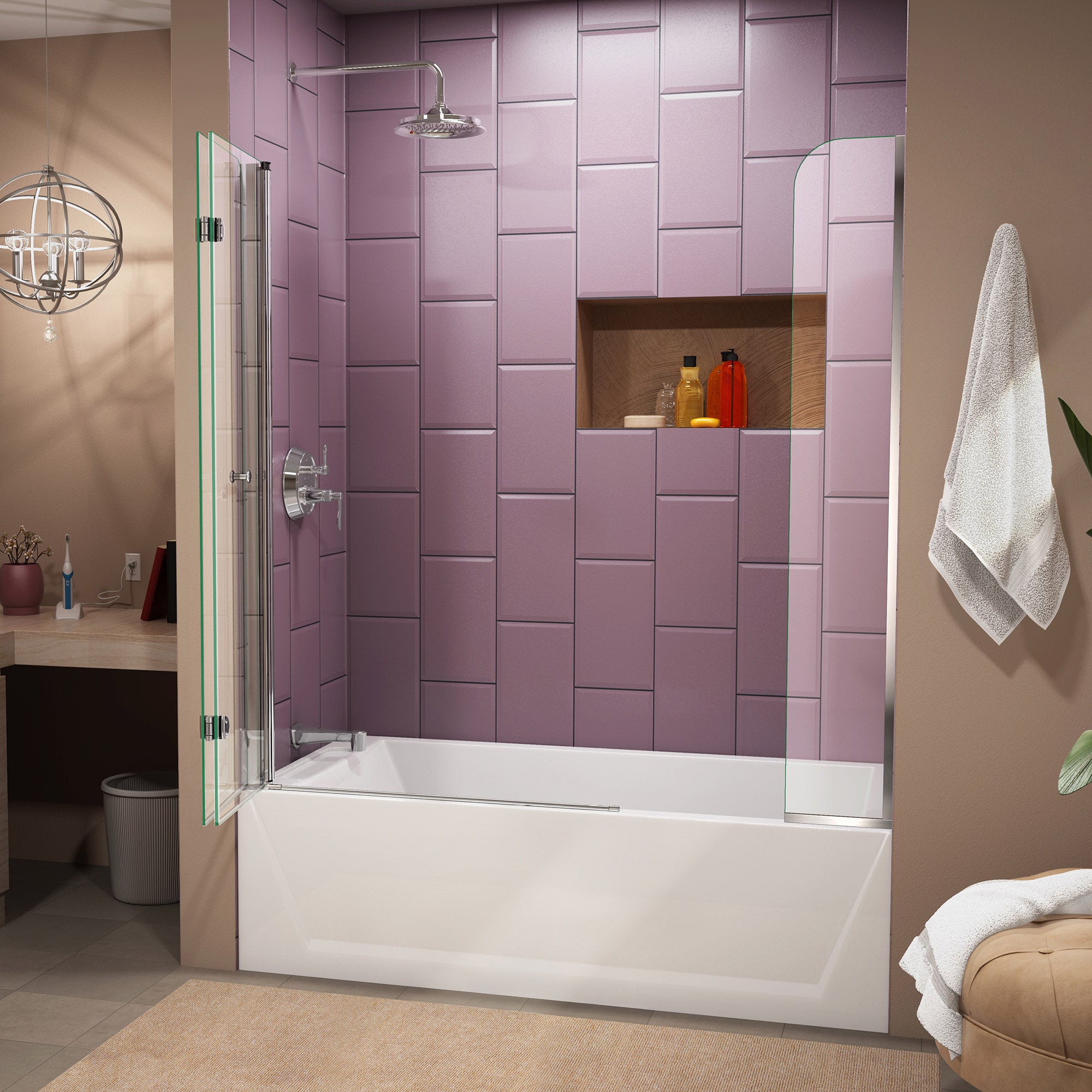 DreamLine Aqua Fold 56-60" W Bi-Fold Tub Door