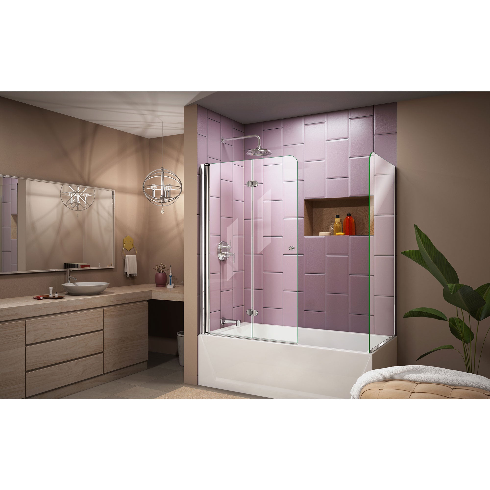 DreamLine Aqua Fold 56-60" W Bi-Fold Tub Door