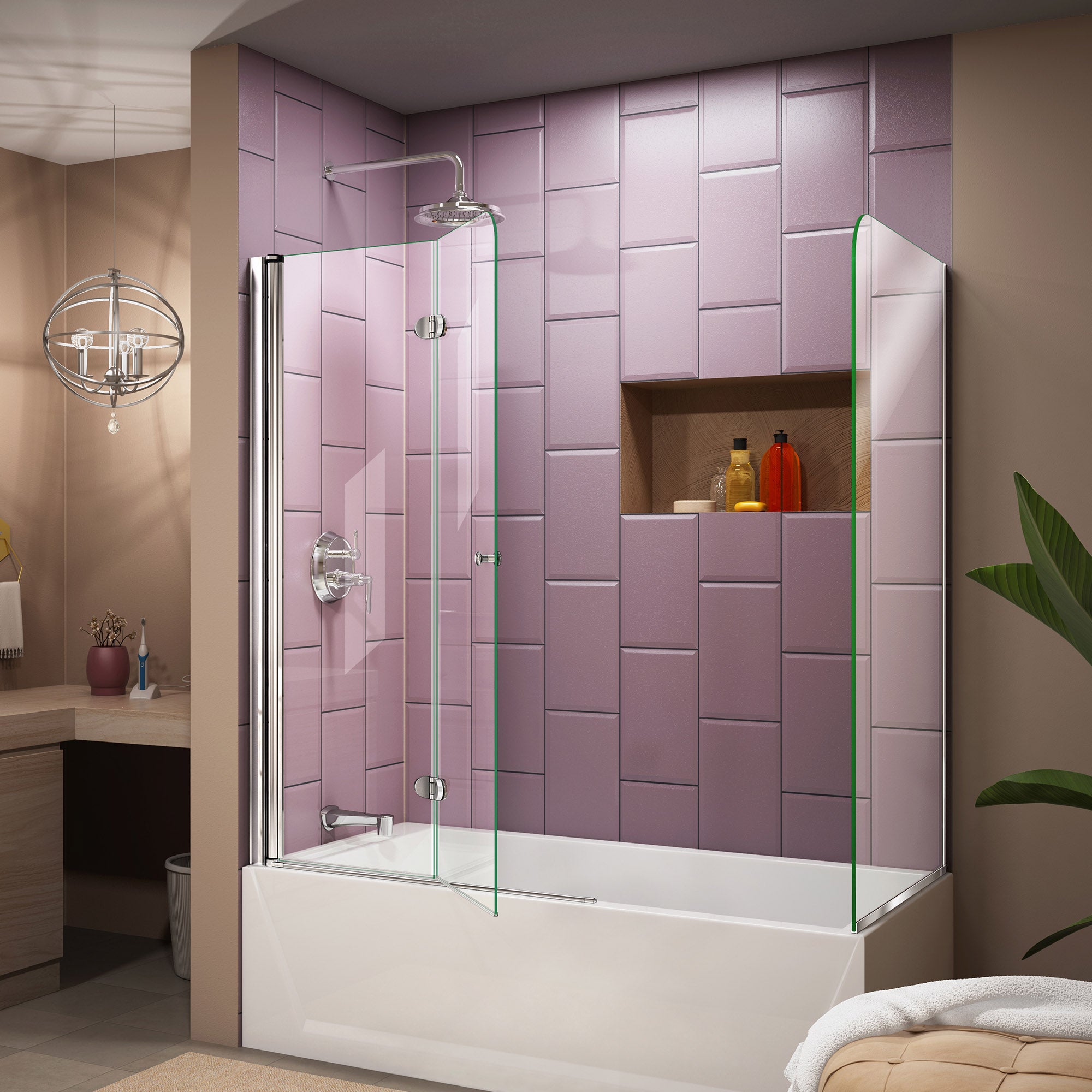 DreamLine Aqua Fold 56-60" W Bi-Fold Tub Door