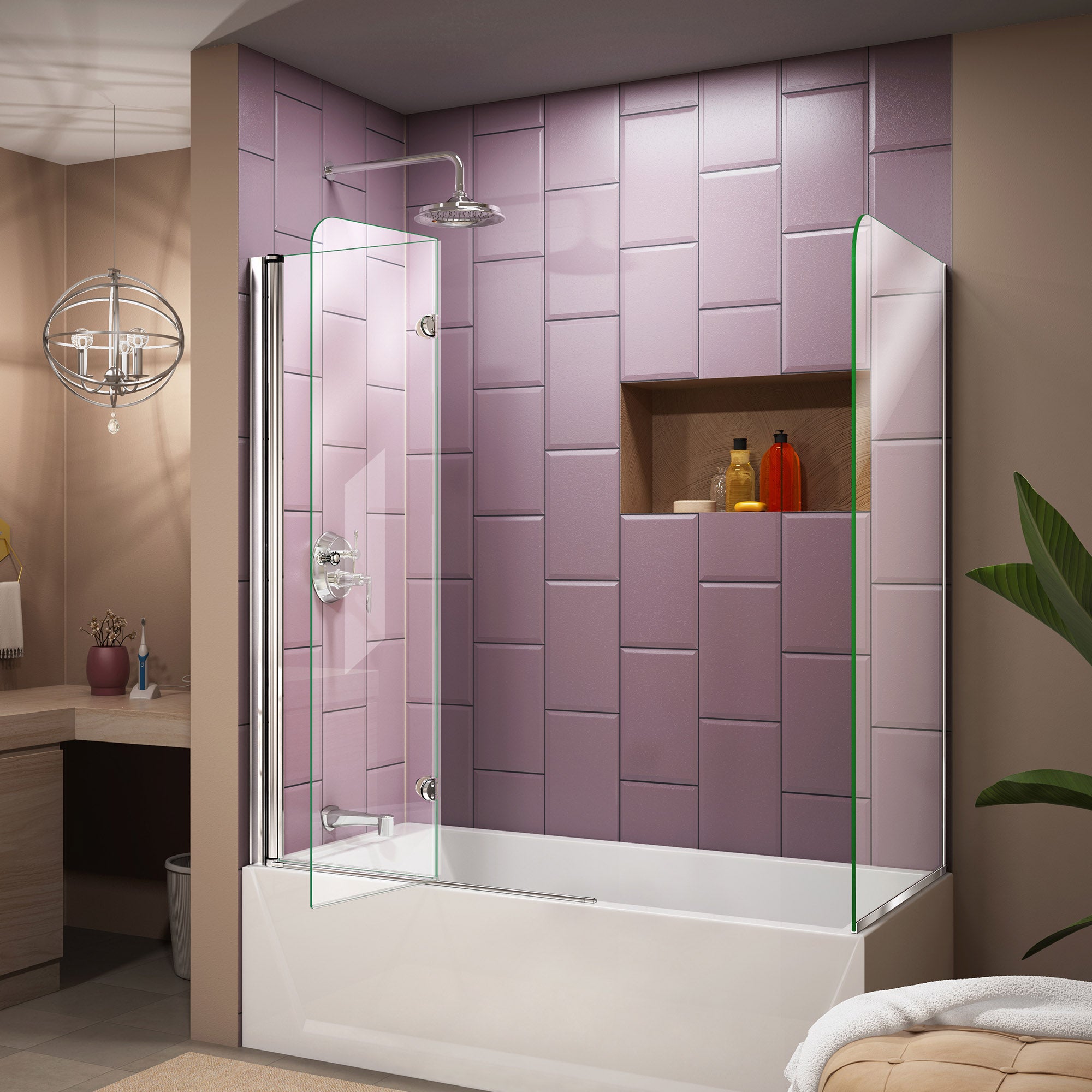 DreamLine Aqua Fold 56-60" W Bi-Fold Tub Door