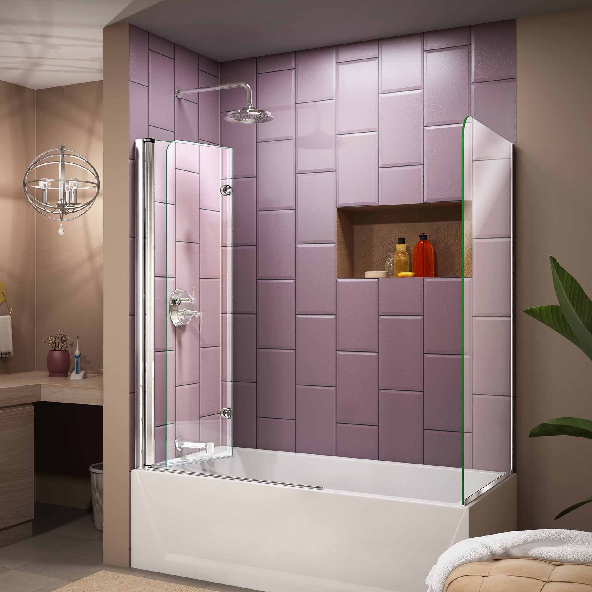 DreamLine Aqua Fold 56-60" W Bi-Fold Tub Door