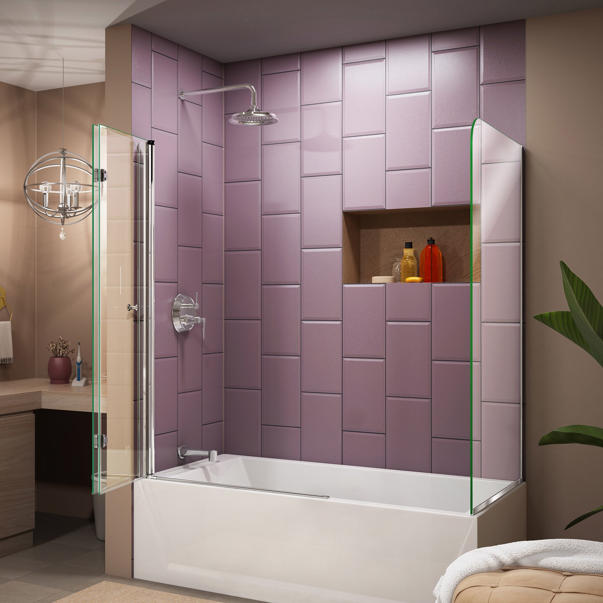 DreamLine Aqua Fold 56-60" W Bi-Fold Tub Door