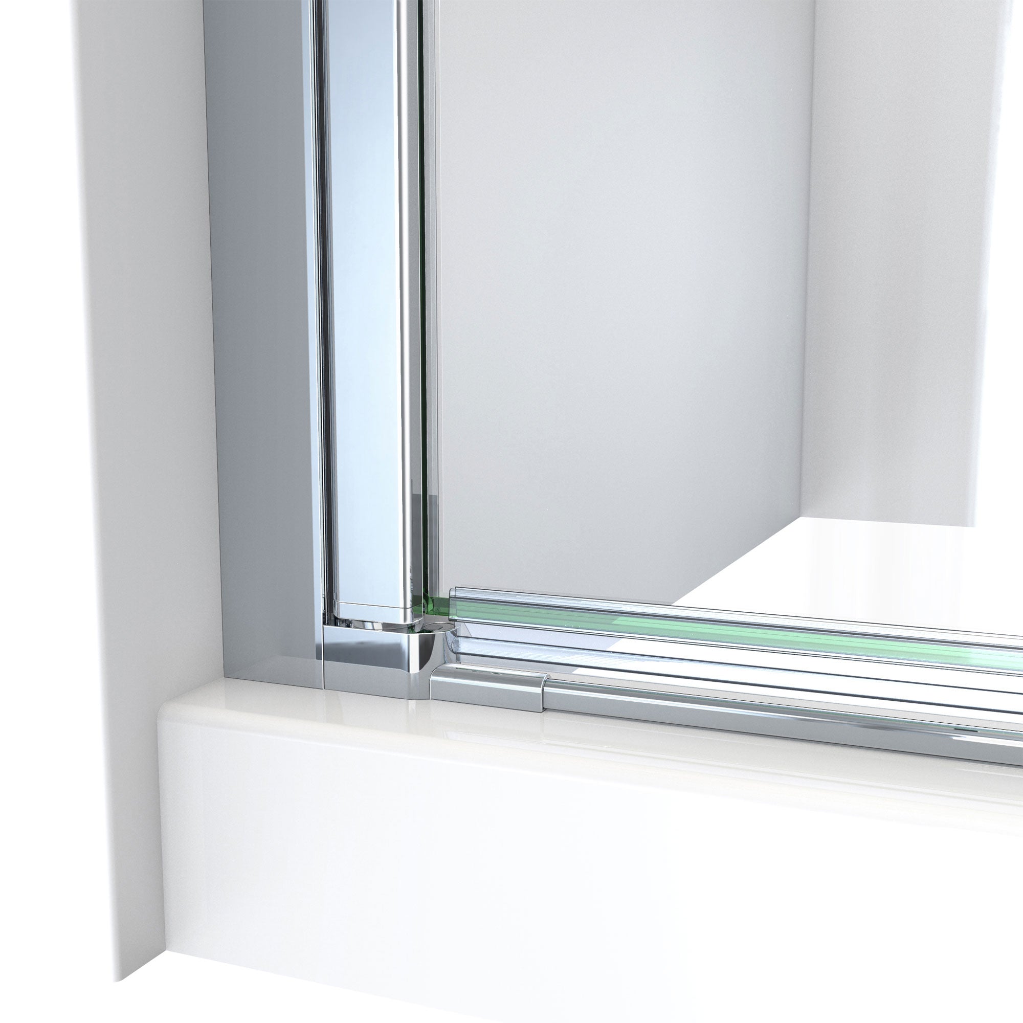 DreamLine Aqua-Q Fold 36 inch D x 36 inch W x 74 3/4 inch H Frameless Bi-fold Shower Door  with Center Drain Shower Base Kit