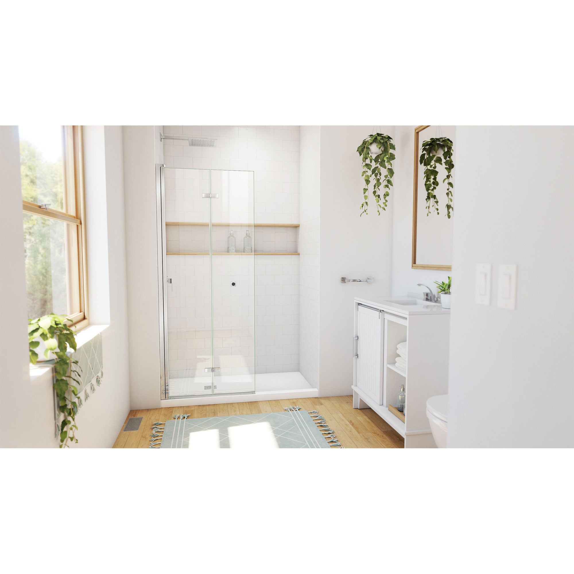 DreamLine Aqua-Q Fold 29 1/2 inch W x 72 inch H Frameless Bi-fold Shower Door