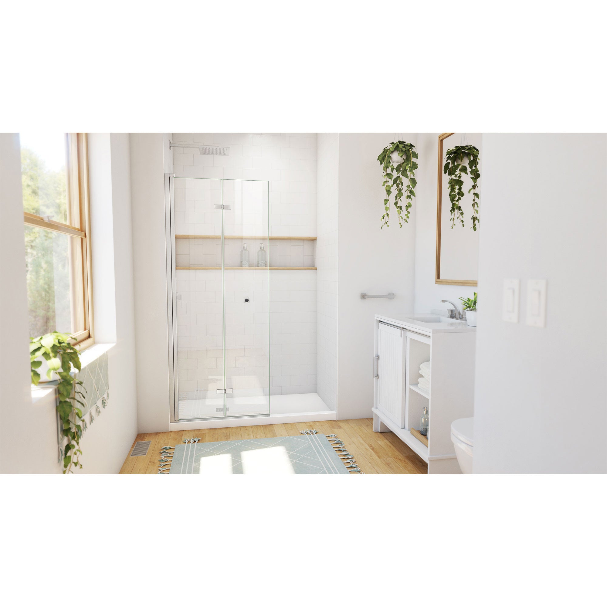 DreamLine Aqua-Q Fold 29 1/2 inch W x 72 inch H Frameless Bi-fold Shower Door