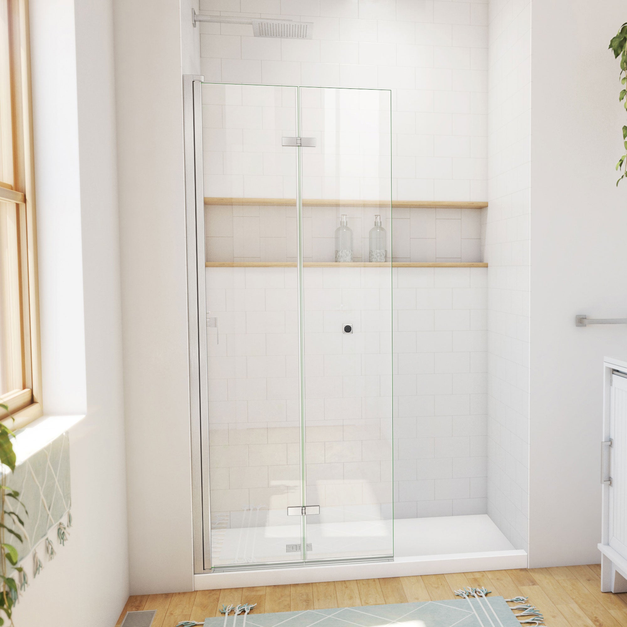 DreamLine Aqua-Q Fold 29 1/2 inch W x 72 inch H Frameless Bi-fold Shower Door