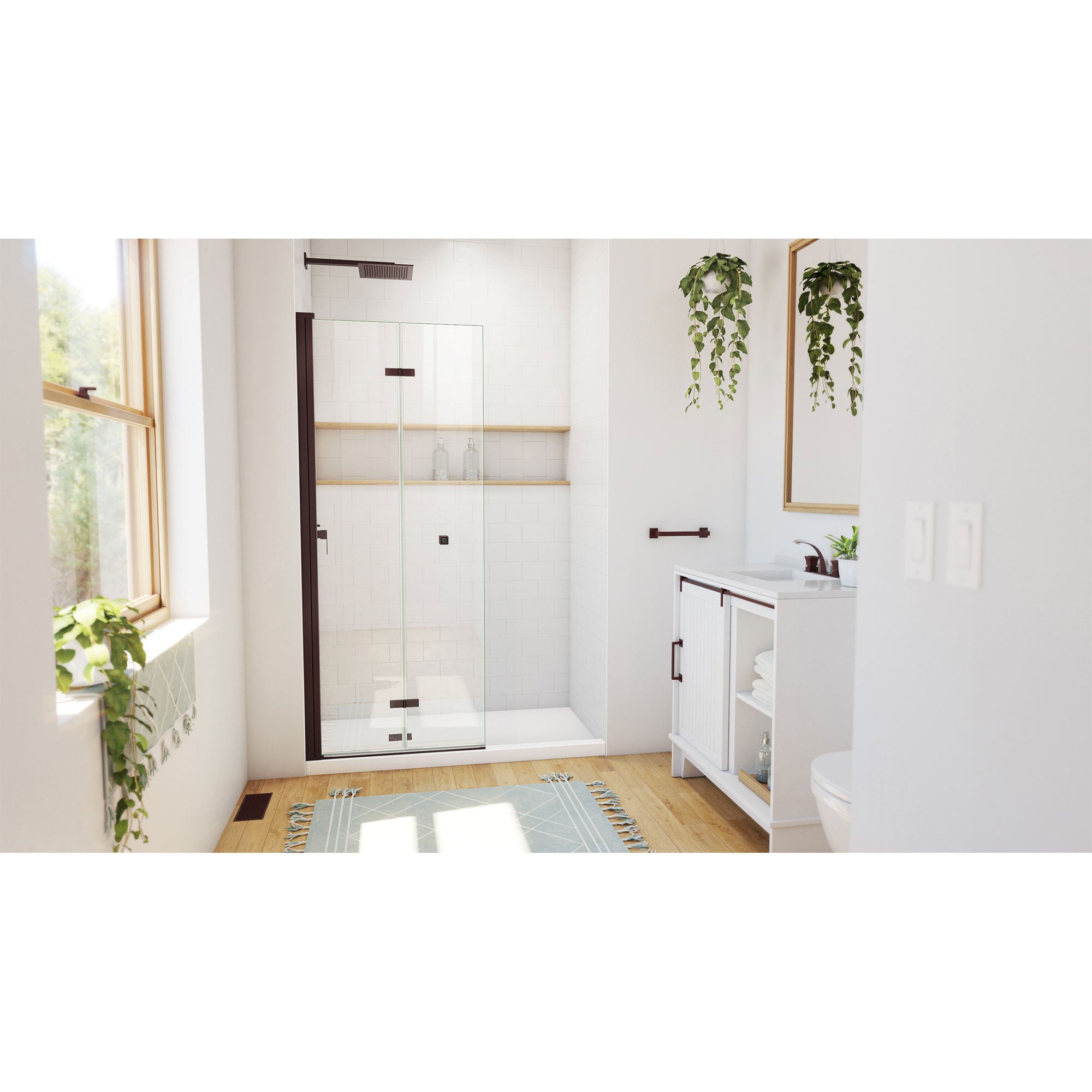 DreamLine Aqua-Q Fold 29 1/2 inch W x 72 inch H Frameless Bi-fold Shower Door