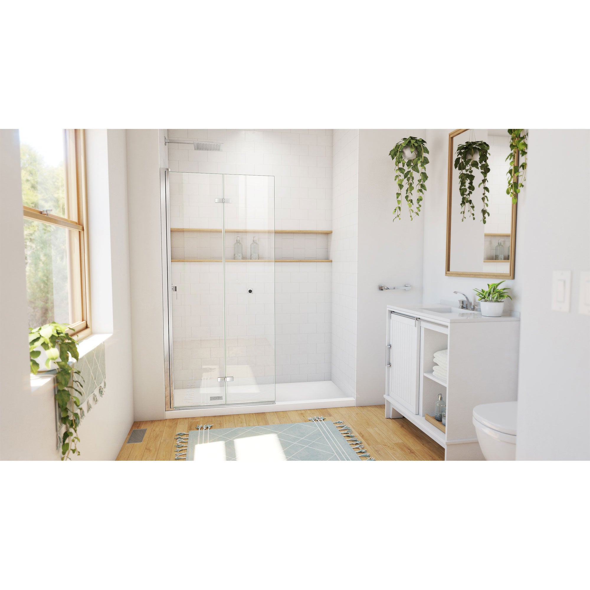 DreamLine Aqua-Q Fold 33 1/2 inch W x 72 inch H Frameless Bi-fold Shower Door