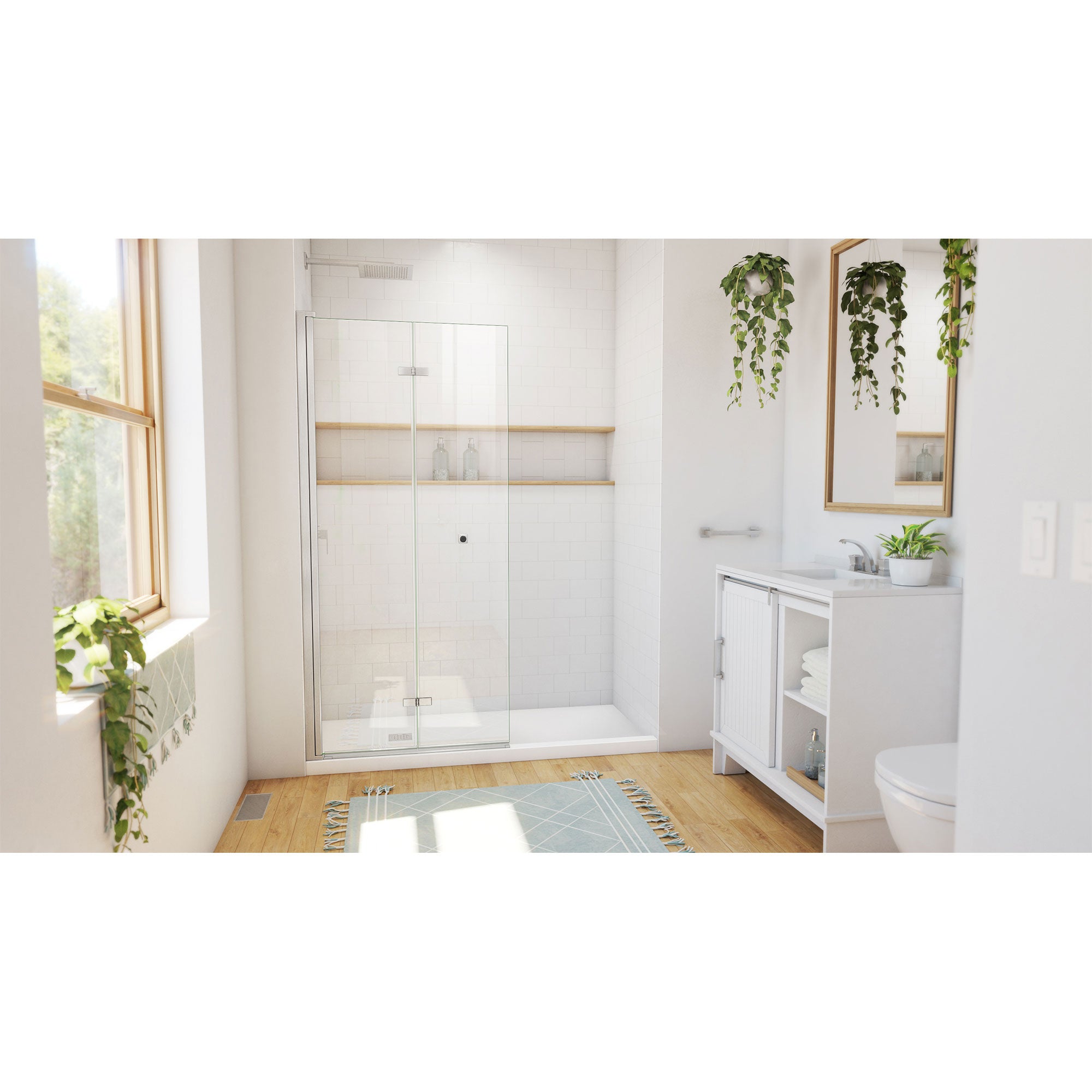 DreamLine Aqua-Q Fold 33 1/2 inch W x 72 inch H Frameless Bi-fold Shower Door