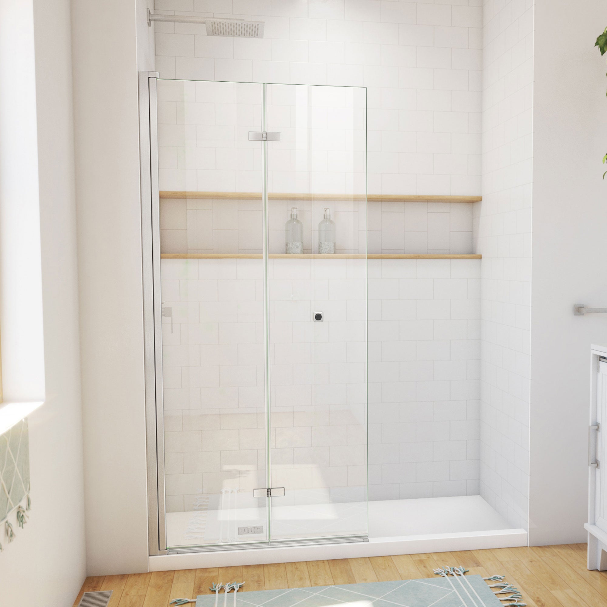 DreamLine Aqua-Q Fold 33 1/2 inch W x 72 inch H Frameless Bi-fold Shower Door