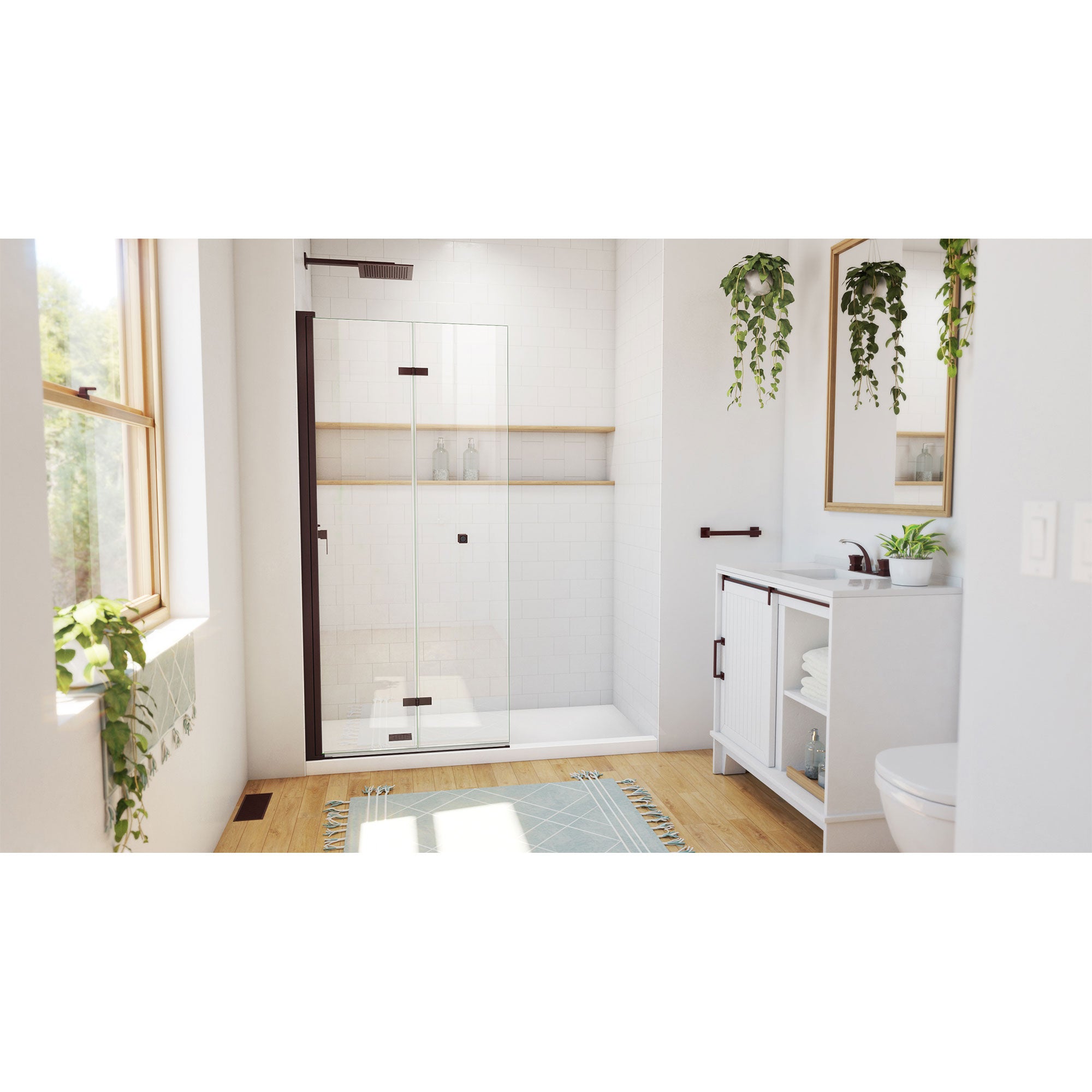 DreamLine Aqua-Q Fold 33 1/2 inch W x 72 inch H Frameless Bi-fold Shower Door