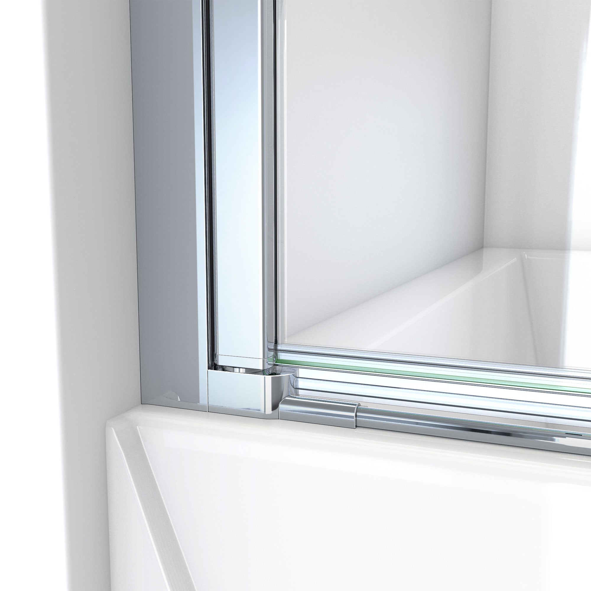 DreamLine Aqua-Q Fold 36 inch W x 58 inch H Frameless Bi-fold Tub Door