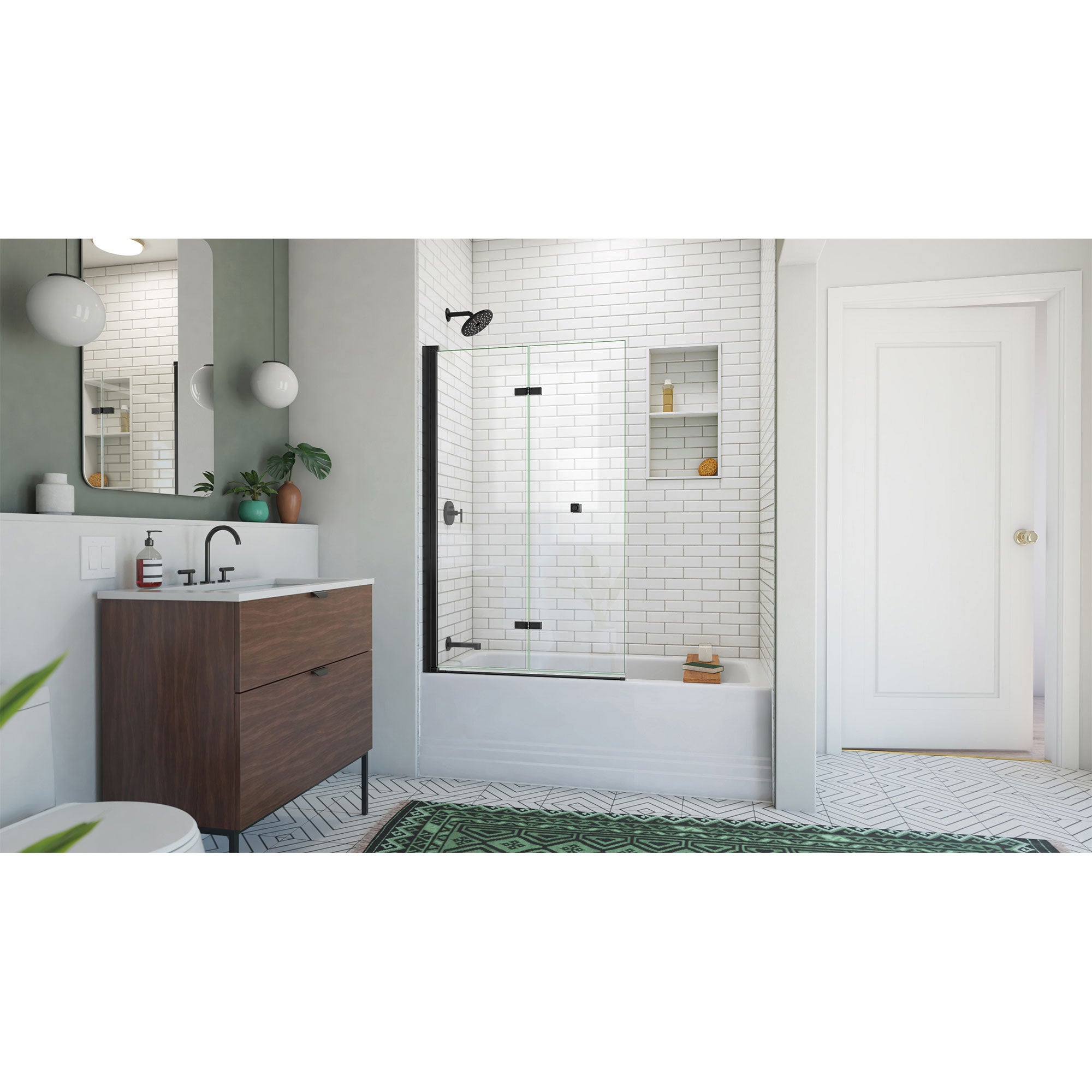 DreamLine Aqua-Q Fold 36 inch W x 58 inch H Frameless Bi-fold Tub Door