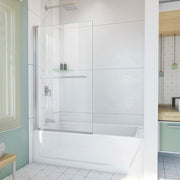 DreamLine Aqua-Q Swing 34 inch W x 58 inch H Frameless Swing Tub Door