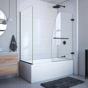DreamLine Aqua Uno 56 - 60 inch W x 30 inch D x 58 inch H Frameless Hinged Tub Door with Return Panel