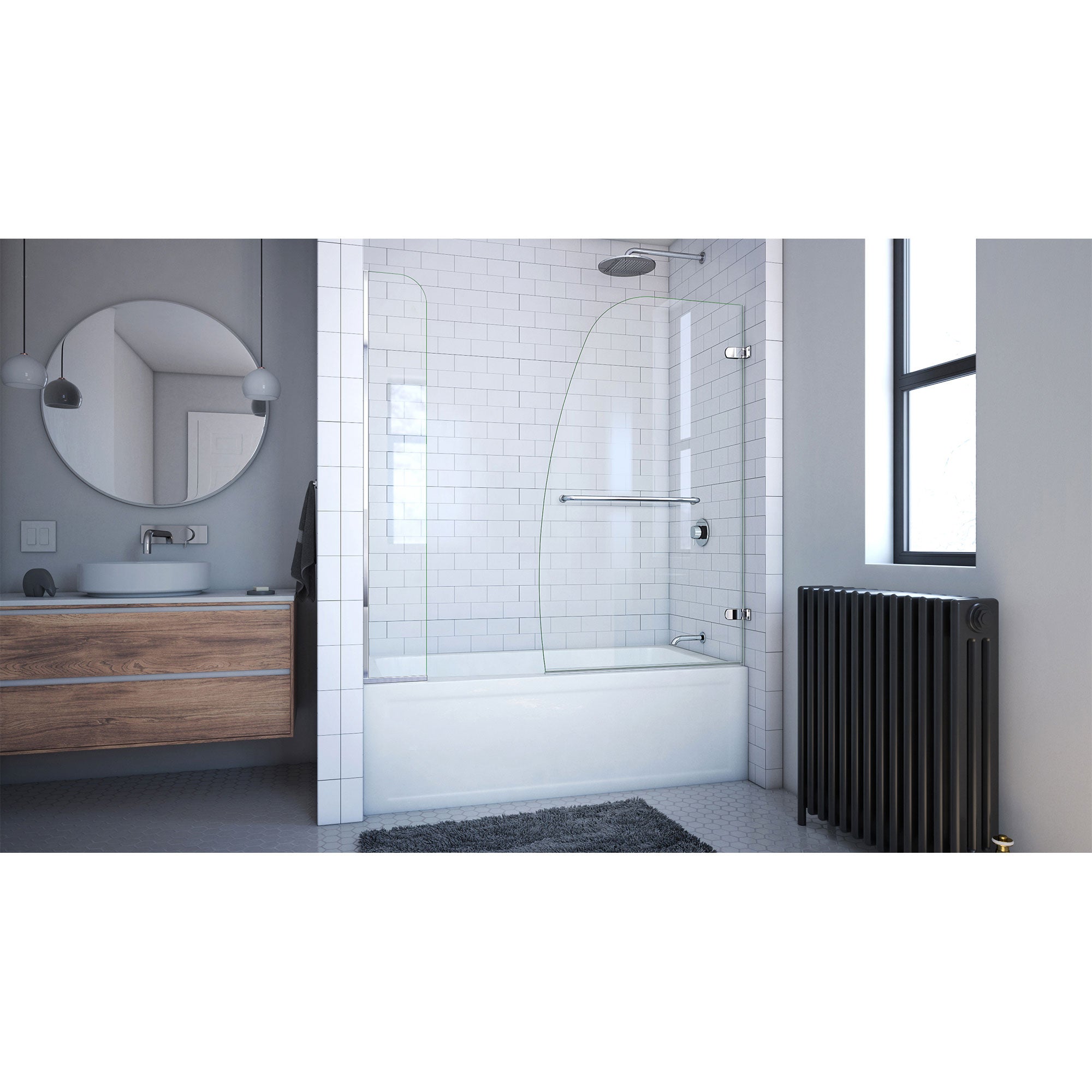DreamLine Aqua Uno 56-60" W Hinged Tub Door