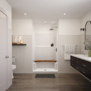 DreamLine Curved Teak Shower Bench for 60" Shower