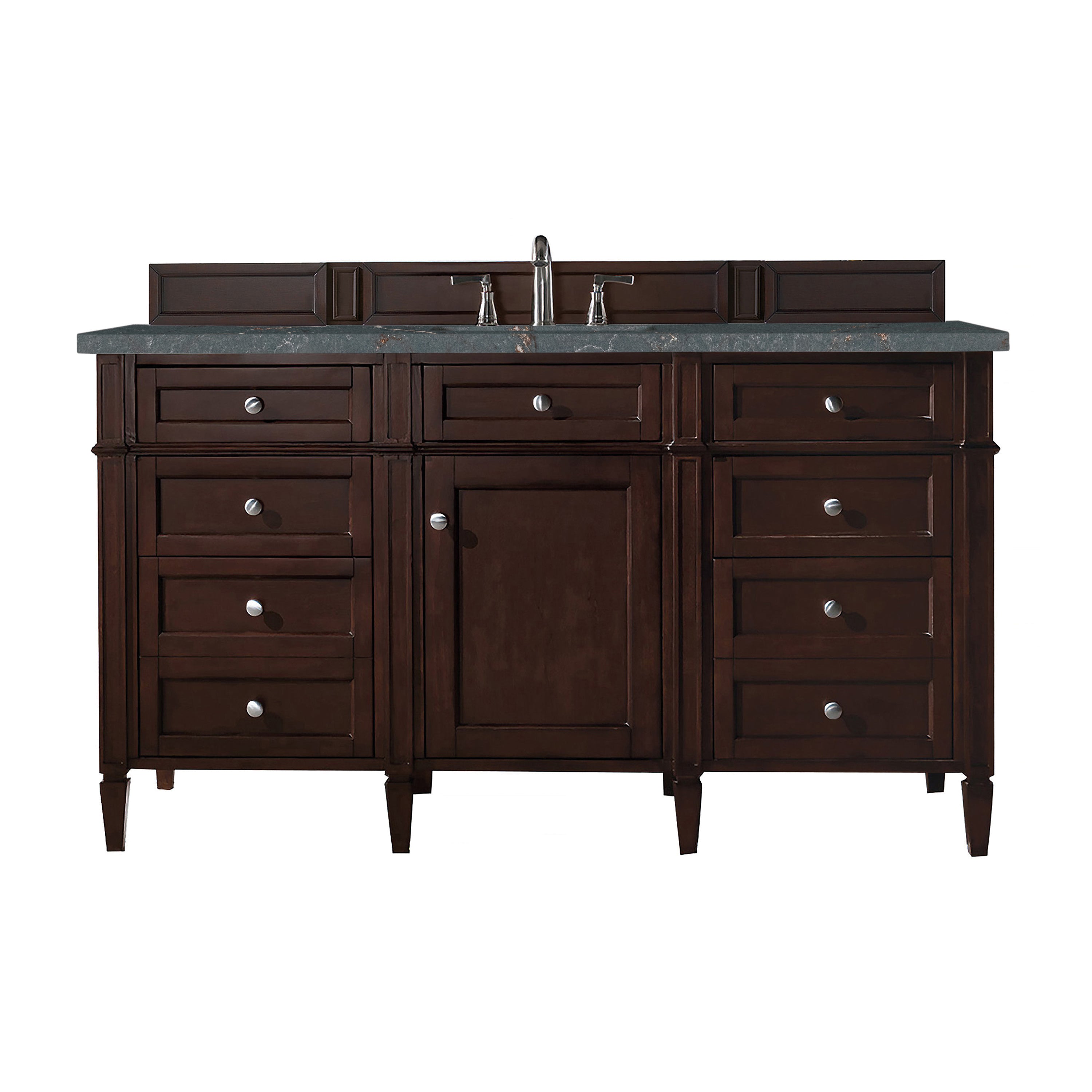 James Martin Brittany 60" Single Vanity in Burnished Mahogany with 3cm Countertop and FreePower Wireless Charger