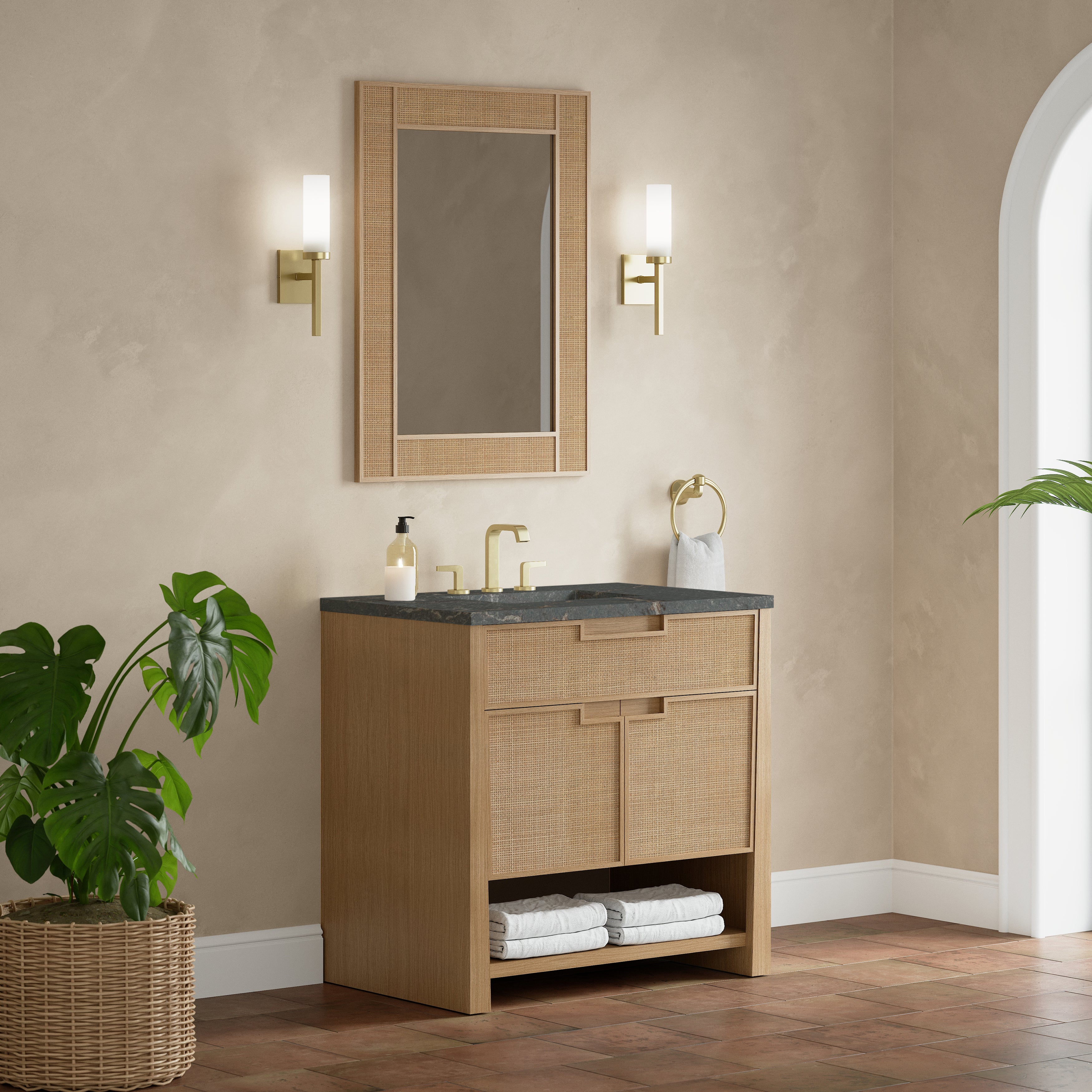 James Martin Solene 36" Single Vanity in Seaside Oak with 3cm Countertop