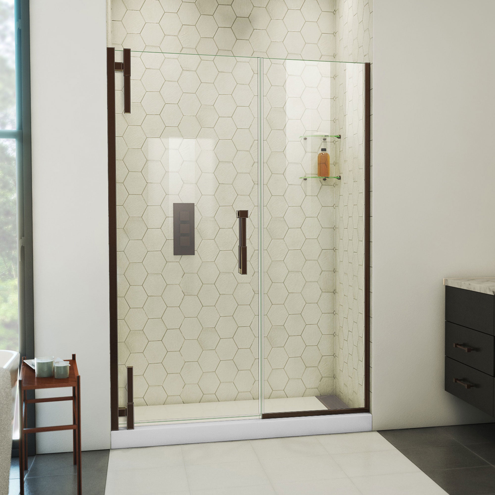 DreamLine Ascend 50 - 51 inch W x 72 inch H Frameless Pivot Shower Door