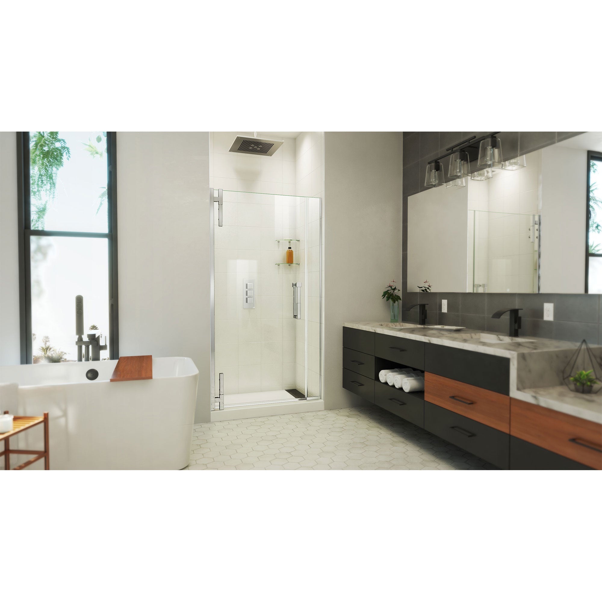 DreamLine Ascend 40 - 41 inch W x 72 inch H Frameless Pivot Shower Door