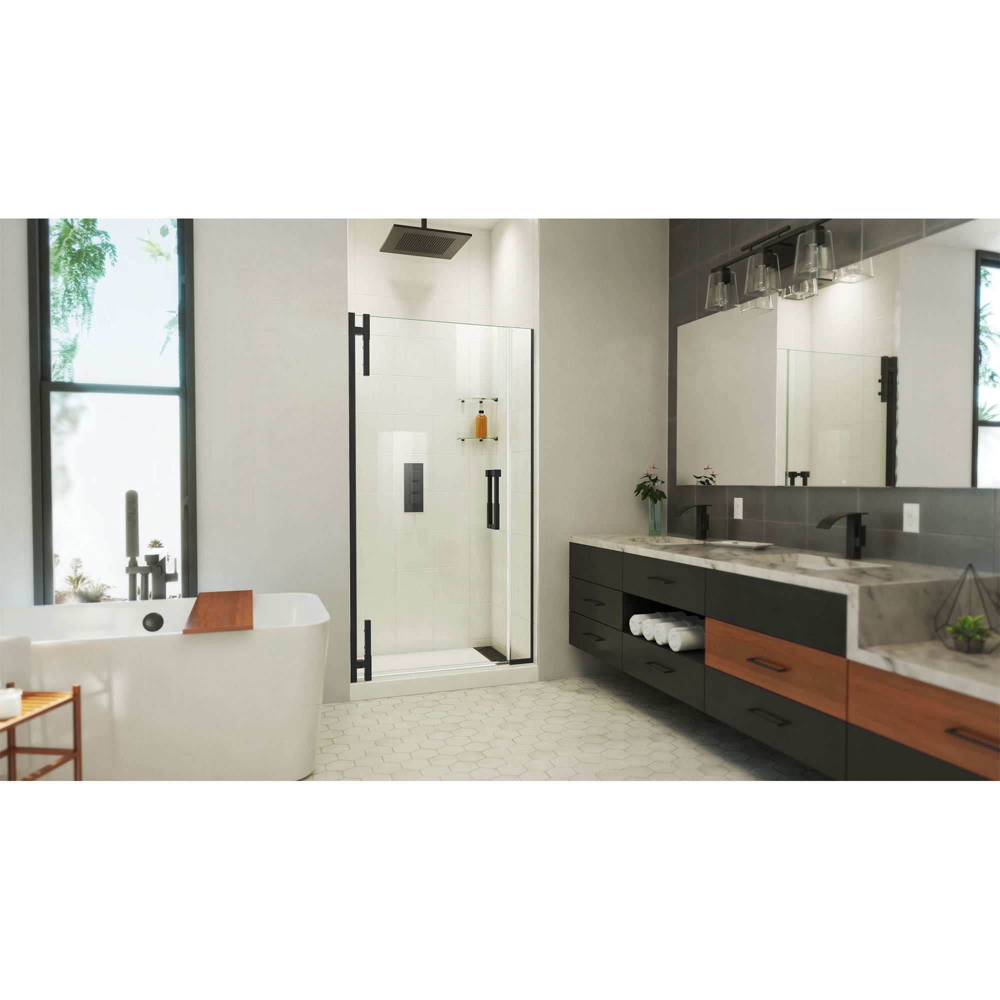 DreamLine Ascend 40 1/2 - 41 1/2 inch W x 72 inch H Frameless Pivot Shower Door