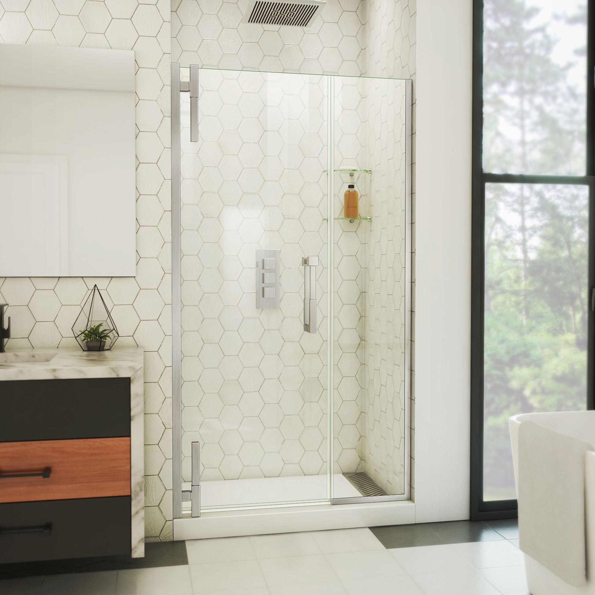 DreamLine Ascend 40 1/2 - 41 1/2 inch W x 72 inch H Frameless Pivot Shower Door