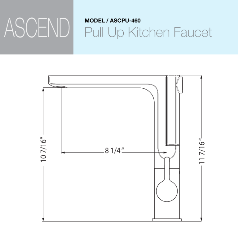 Houzer Ascend Series Brushed Nickel Integrated Single Handle Pull-Up Kitchen Faucet