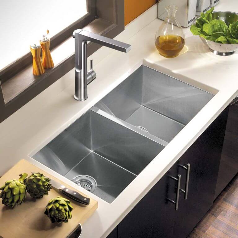 Houzer Ascend Series Brushed Nickel Integrated Single Handle Pull-Up Kitchen Faucet