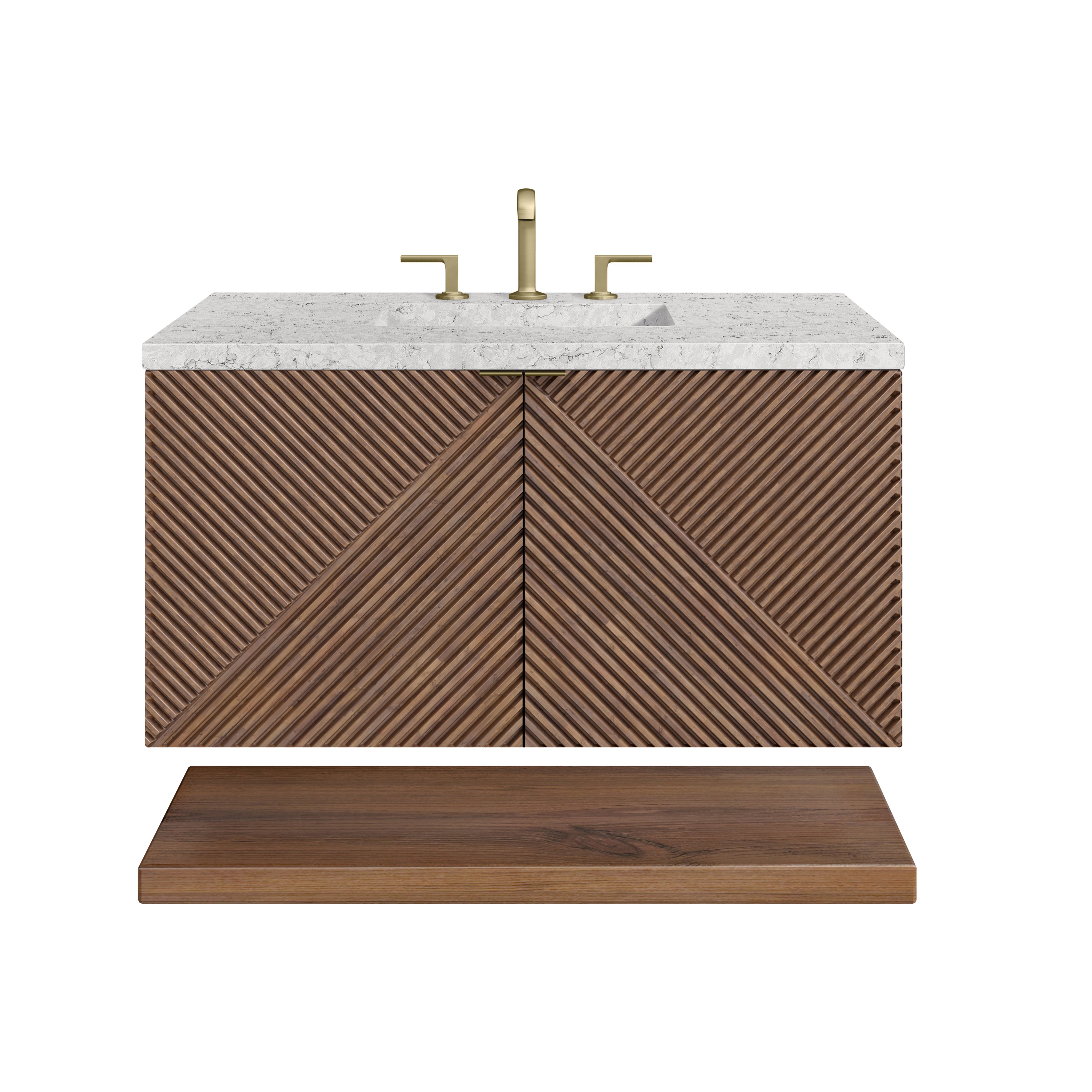 James Martin Marcello 36" Single Vanity in Chestnut with 3cm Countertop