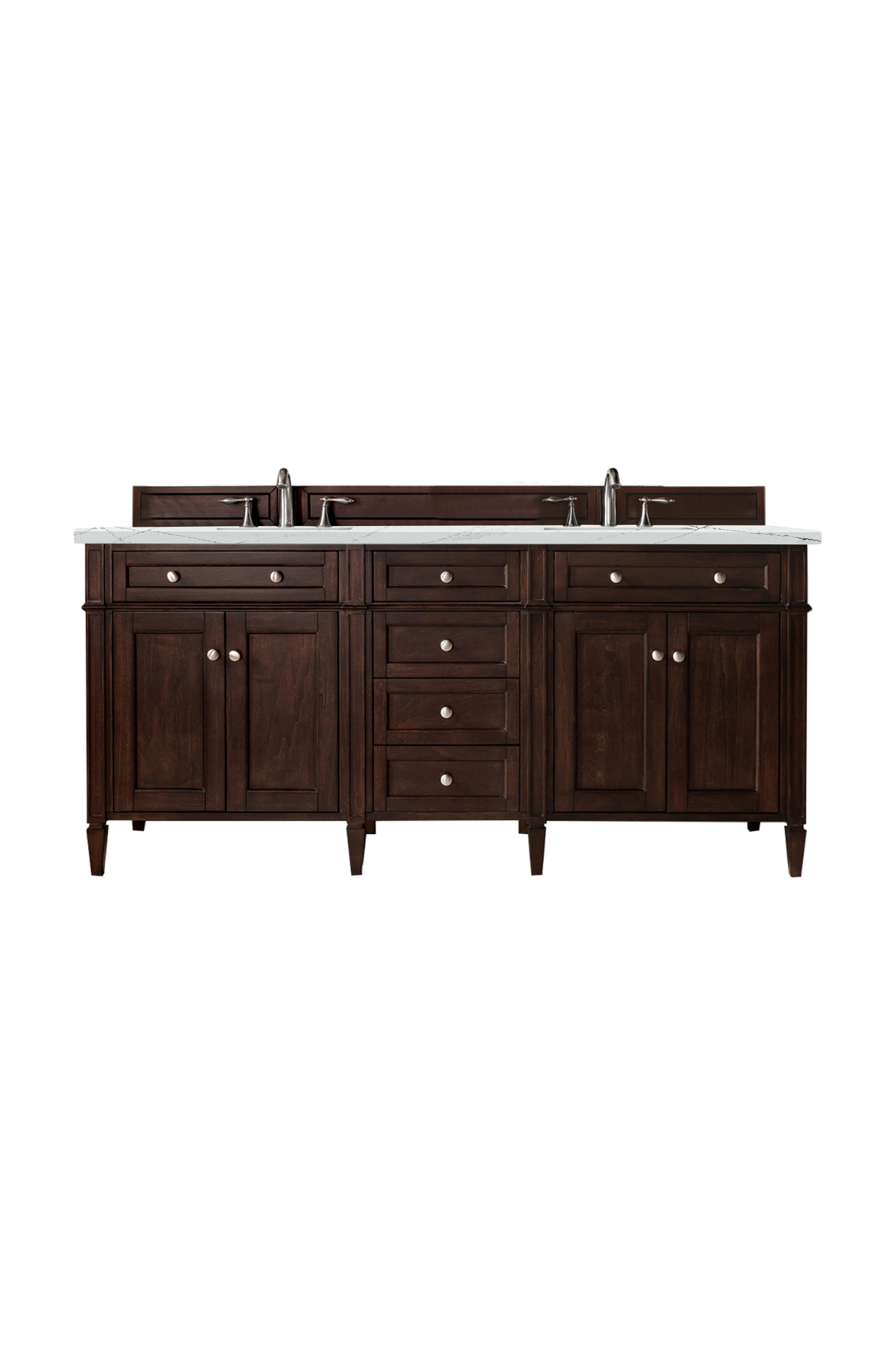 James Martin Brittany 72" Double Vanity in Burnished Mahogany with 3cm Countertop