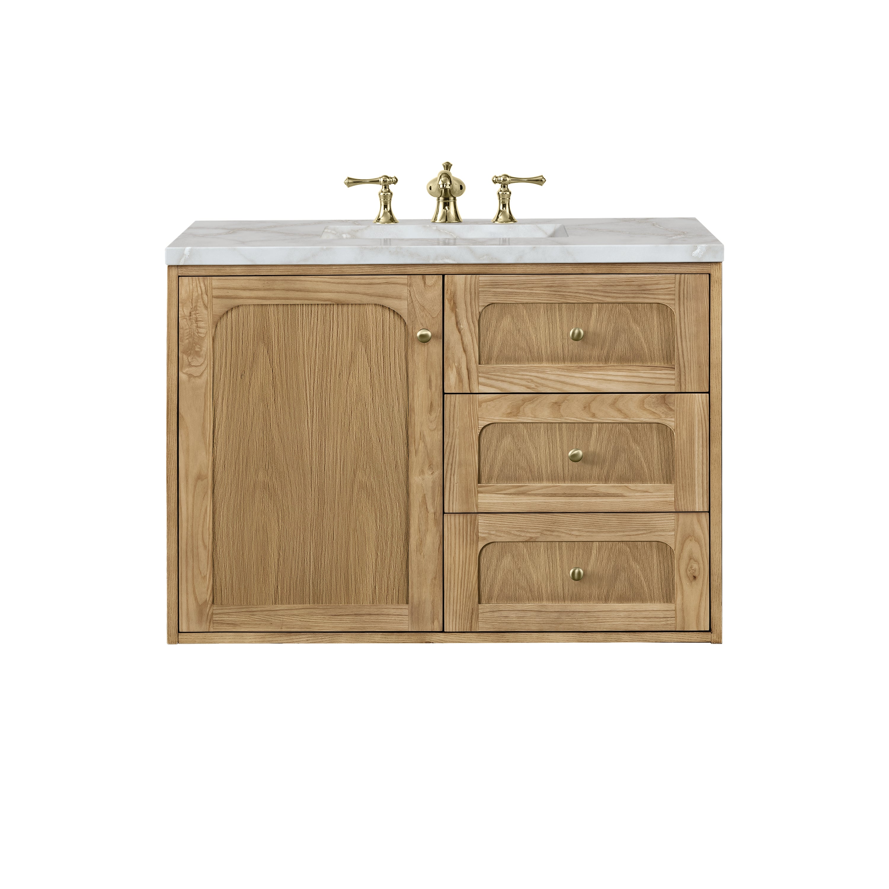 James Martin Laurent 36" Single Vanity in Light Natural Oak with 3cm Countertop