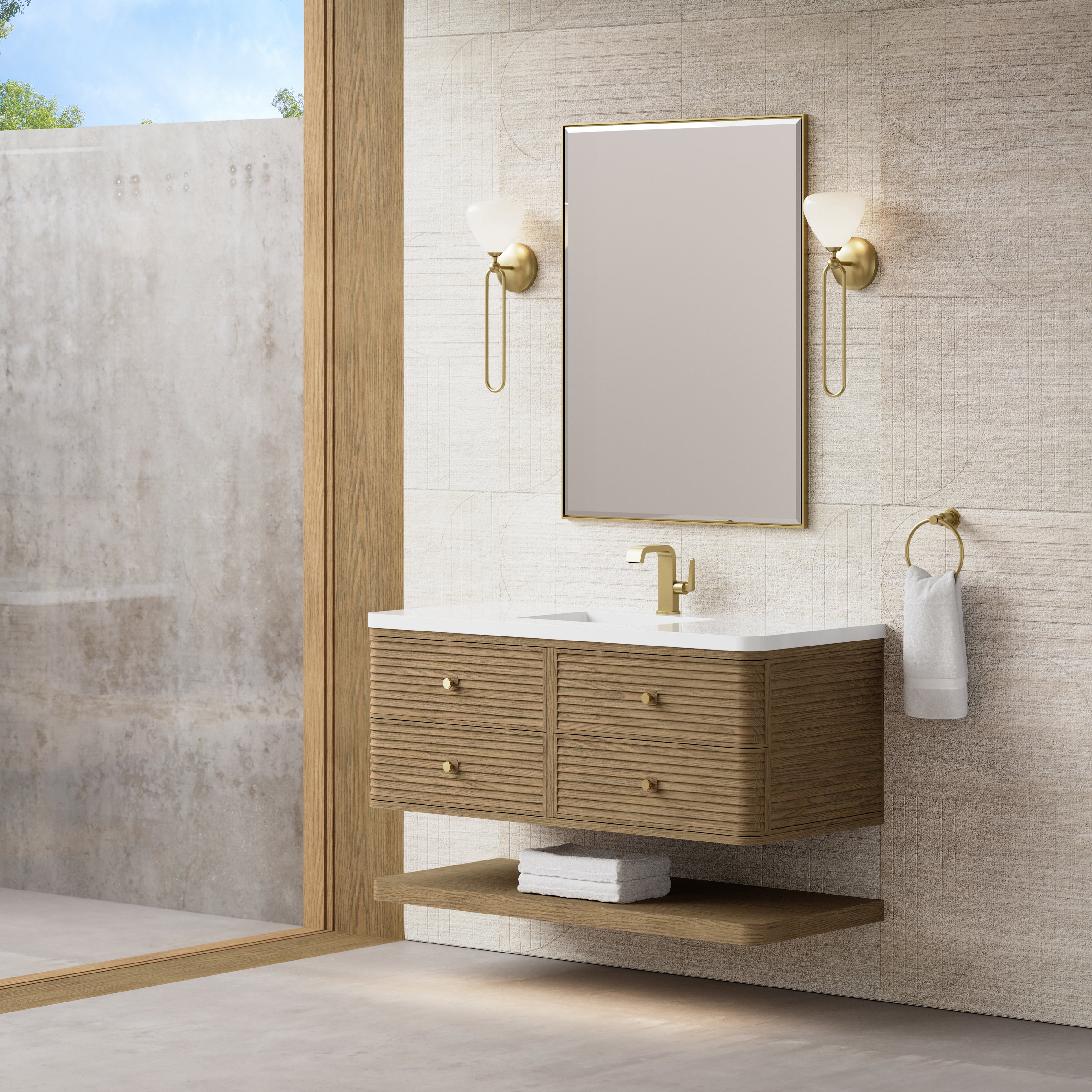 James Martin Allamari 48" Single Vanity in Dune Mist with 3cm Countertop