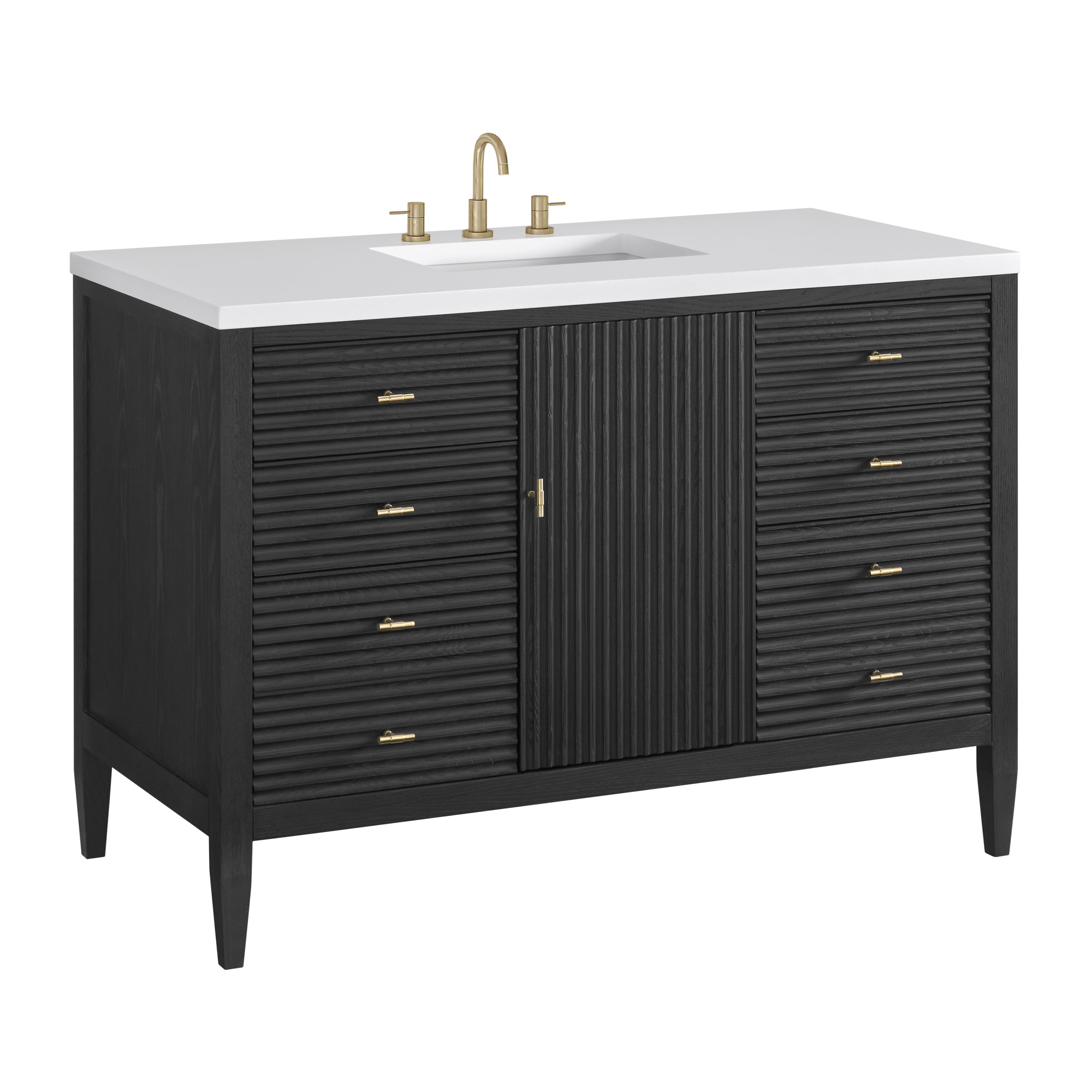 James Martin Myrrin 48" Single Vanity in Carbon Oak with 3cm Countertop