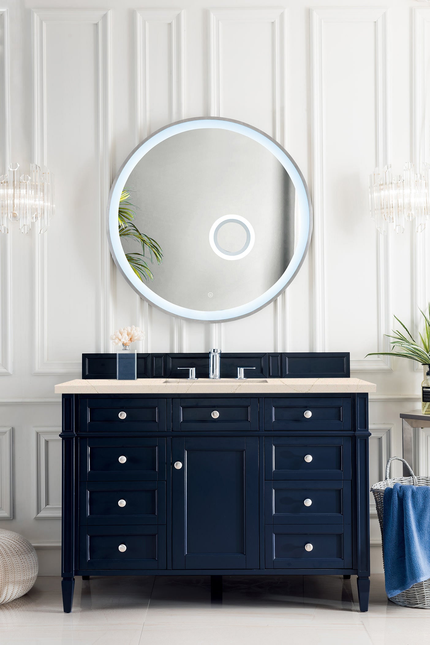 James Martin Brittany 48" Single Vanity in Victory Bleu with 3cm Countertop