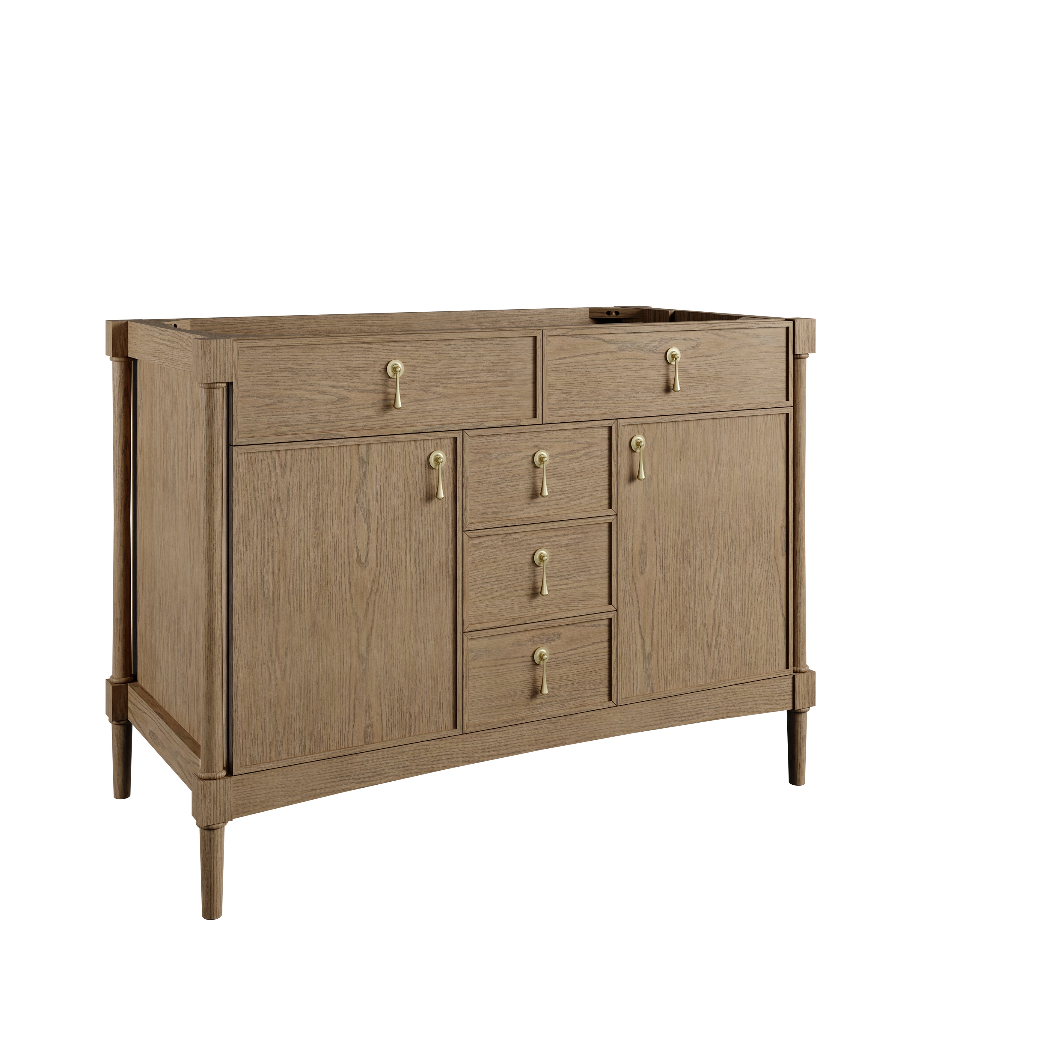 James Martin Kinnsden 48" Single Vanity in Weathered Oak with 3cm Countertop and FreePower Wireless Charger