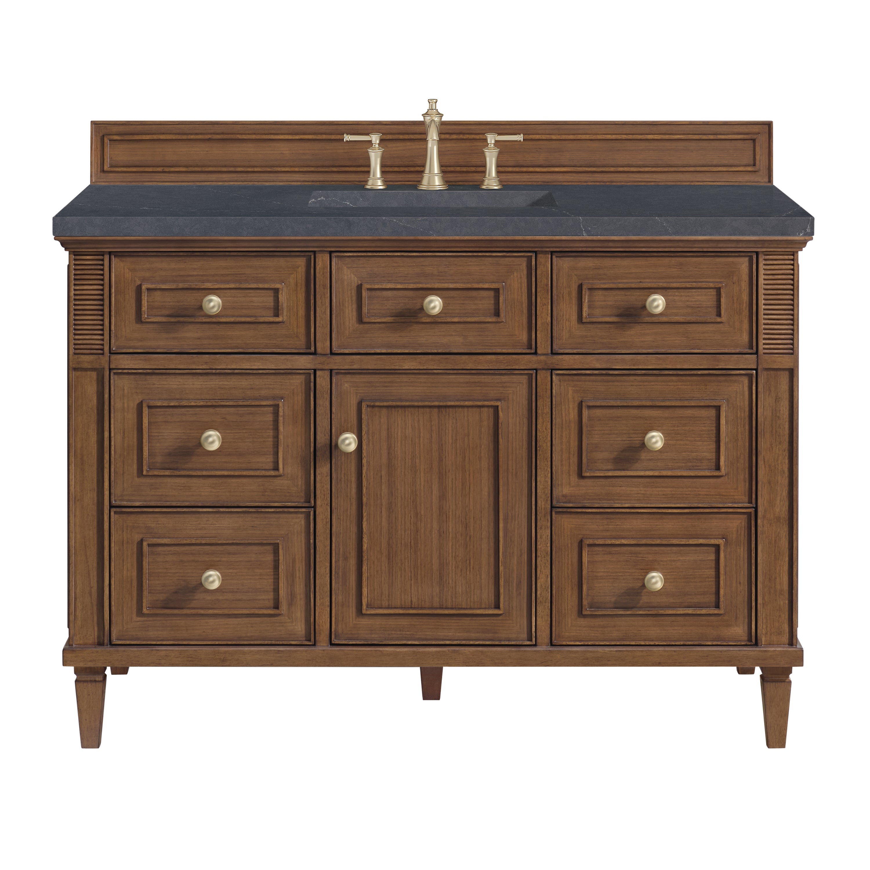 James Martin Lorelai 48" Single Vanity in Mid-Century Walnut with 3cm Countertop