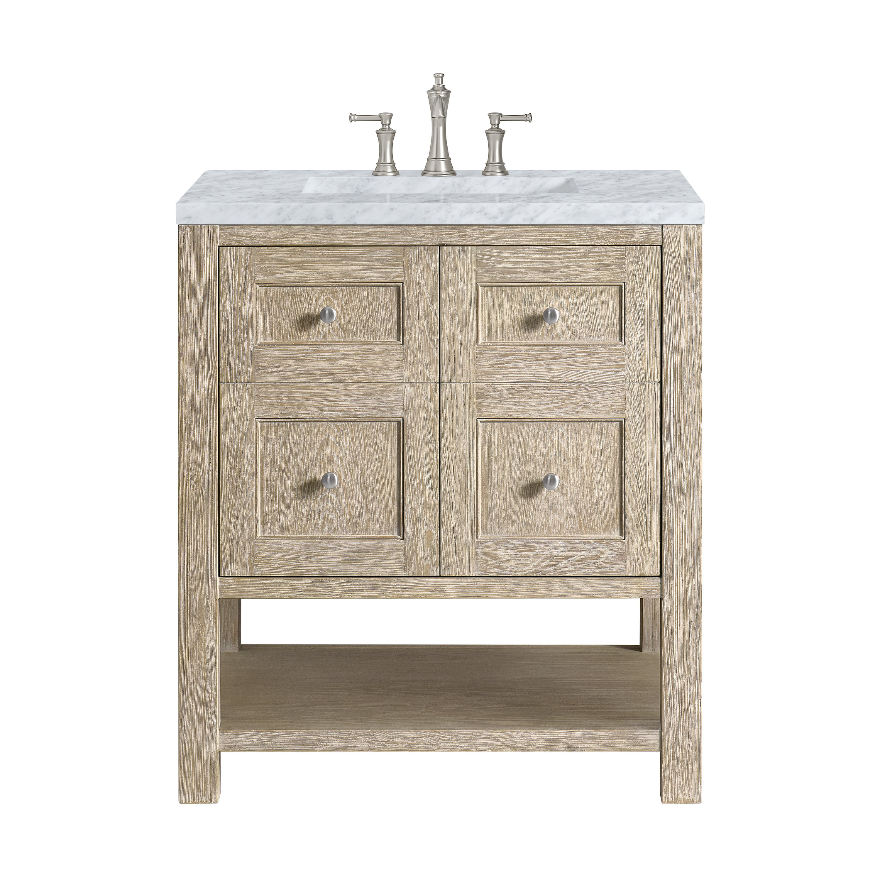 James Martin Breckenridge 30" Single Vanity in Whitewashed Oak with 3cm Countertop