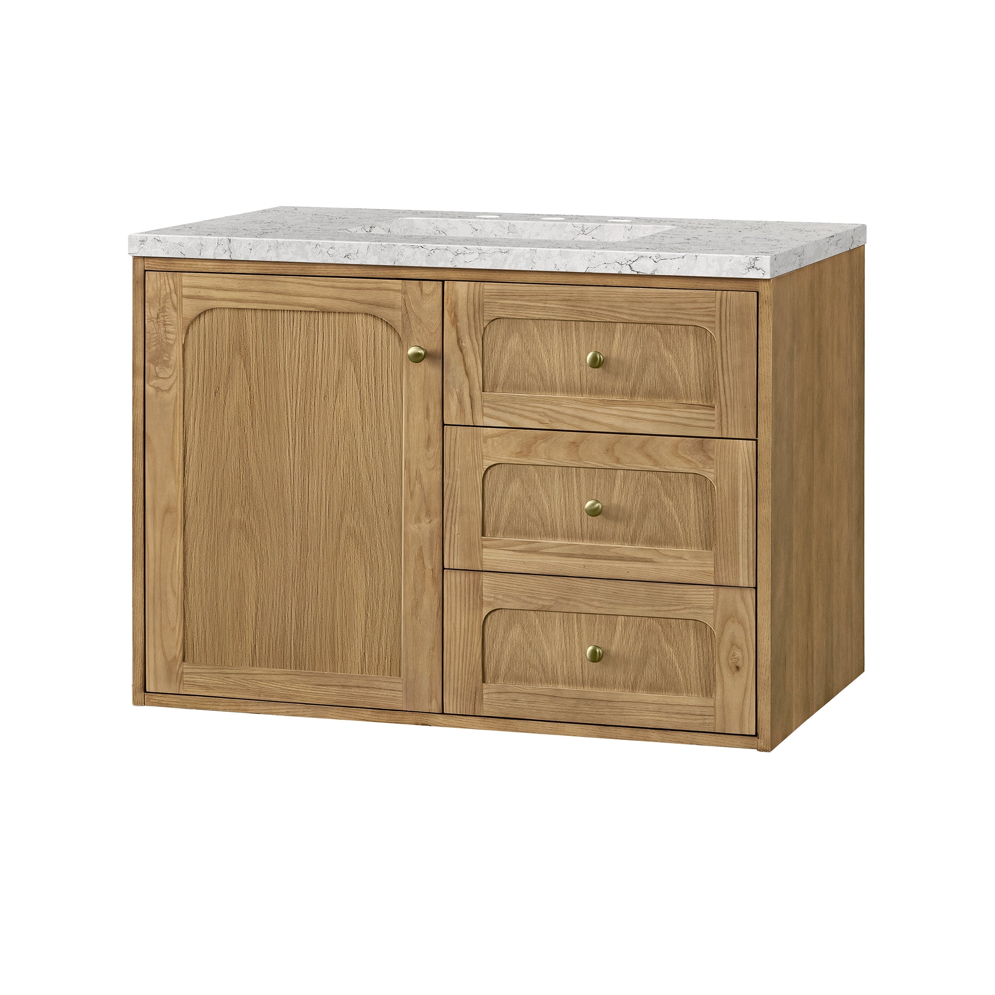 James Martin Laurent 36" Single Vanity in Light Natural Oak with 3cm Countertop