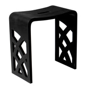 ALFI brand  ABST88BM Black Matte Solid Surface Resin Bathroom / Shower Stool