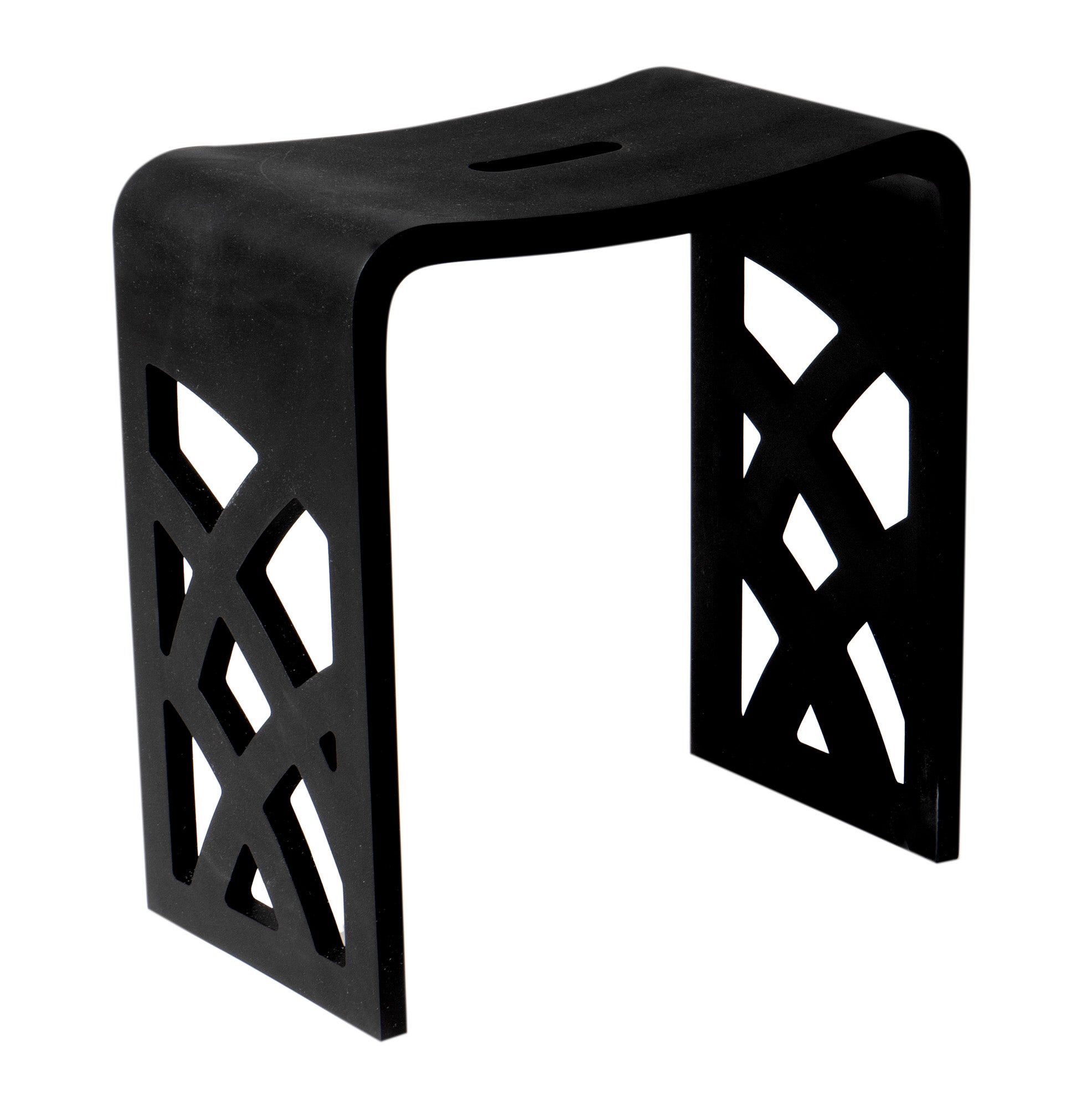 ALFI brand  ABST88BM Black Matte Solid Surface Resin Bathroom / Shower Stool